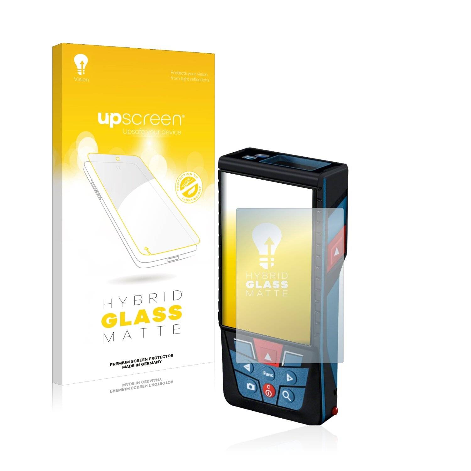 upscreen Hybrid Glass Matte Premium Schutzglas Folie für Bosch GLM
