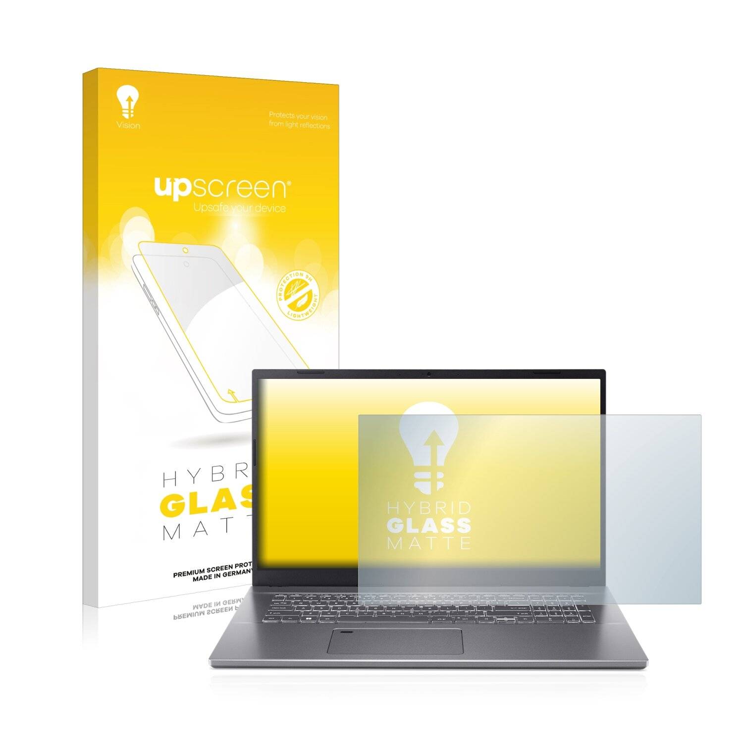 upscreen Hybrid Glass Matte Premium Schutzglas Folie für Acer Aspire 5
