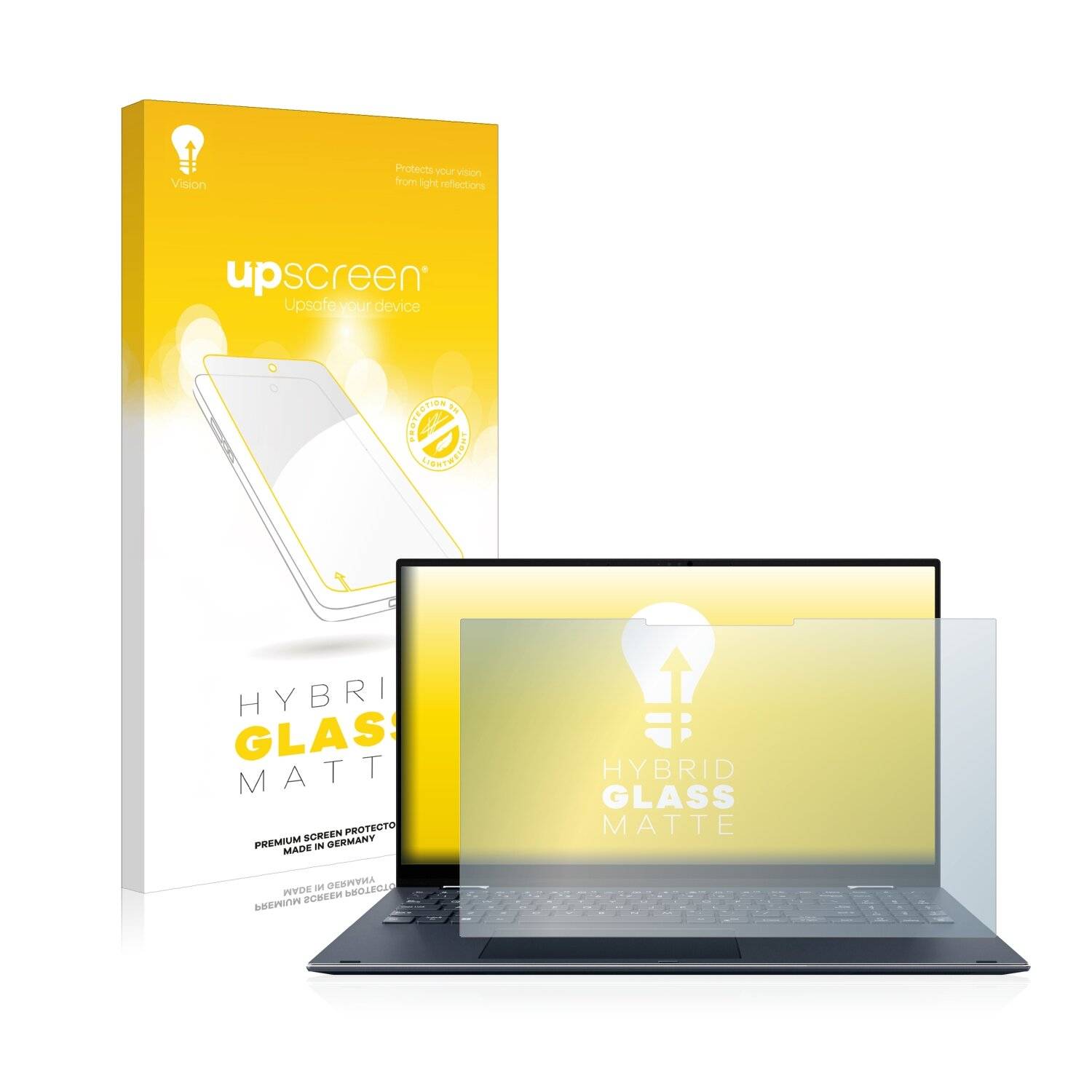 upscreen Hybrid Glass Matte Premium Schutzglas Folie für Asus ZenBook Pro 15 Flip