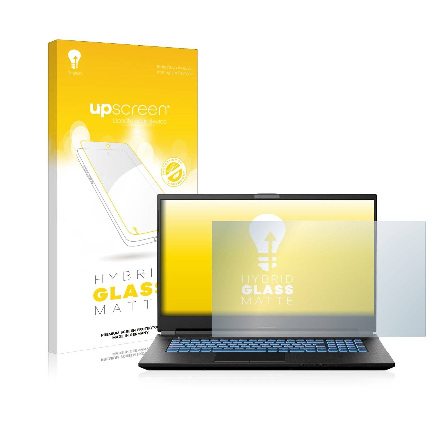 upscreen Hybrid Glass Matte Premium Schutzglas Folie für Medion Erazer Defender