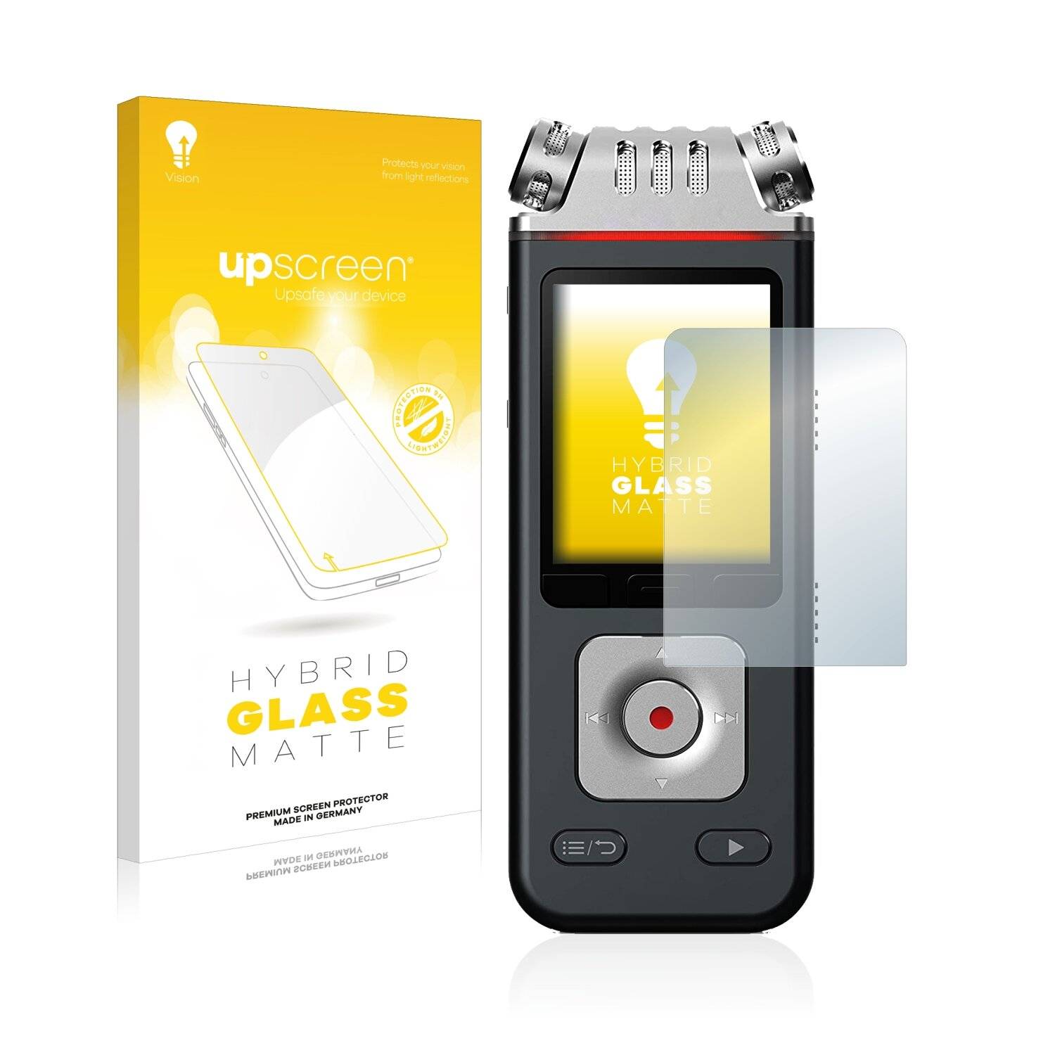 upscreen Hybrid Glass Matte Premium Schutzglas Folie für Philips VoiceTracer