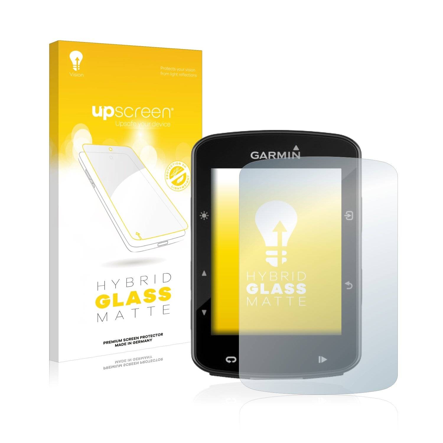 upscreen Hybrid Glass Matte Premium Schutzglas Folie für Garmin Edge 520