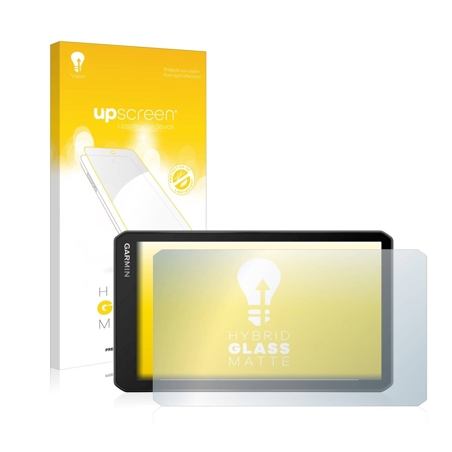 upscreen Hybrid Glass Matte Premium Schutzglas Folie für Garmin dezl