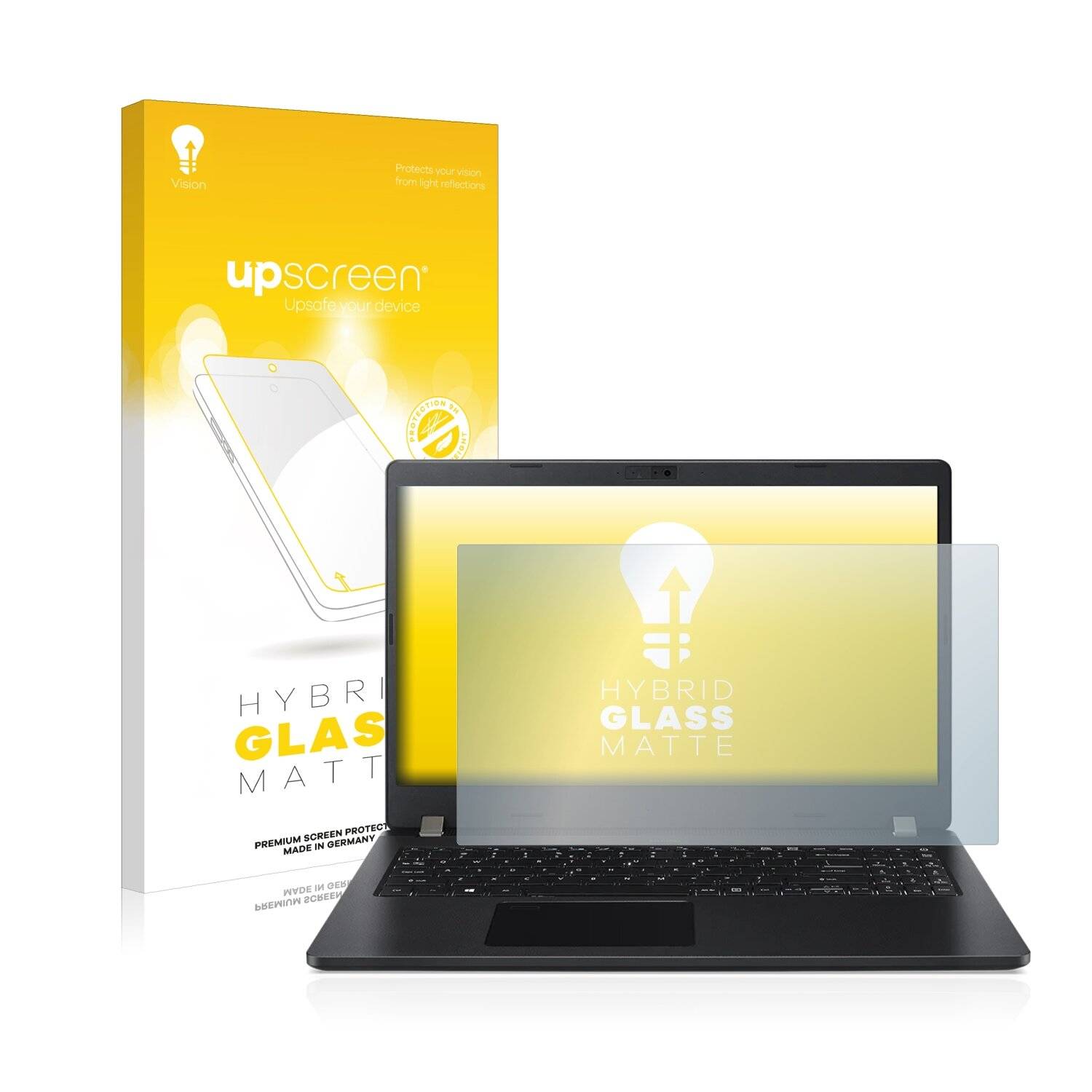 upscreen Hybrid Glass Matte Premium Schutzglas Folie für Acer TravelMate