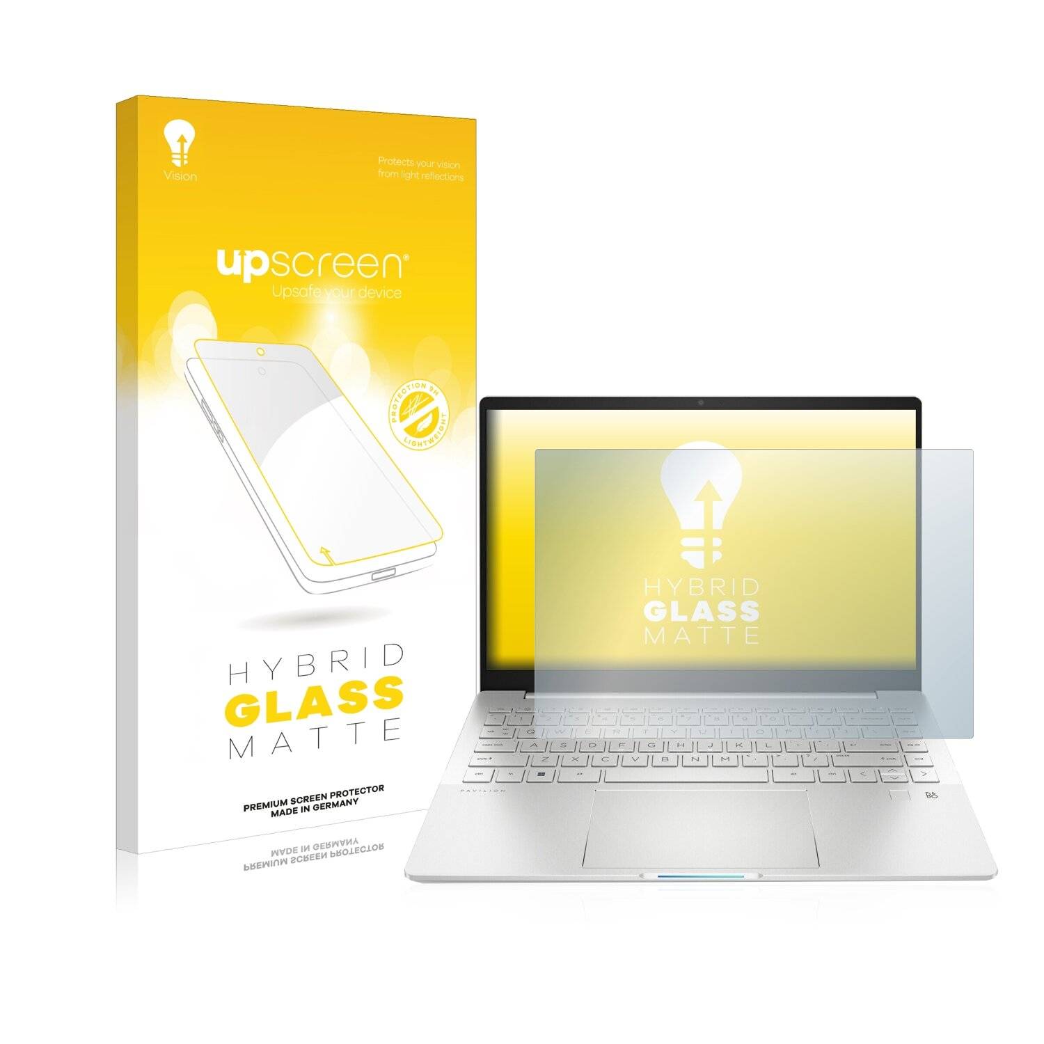 upscreen Hybrid Glass Matte Premium Schutzglas Folie für HP Pavilion Plus