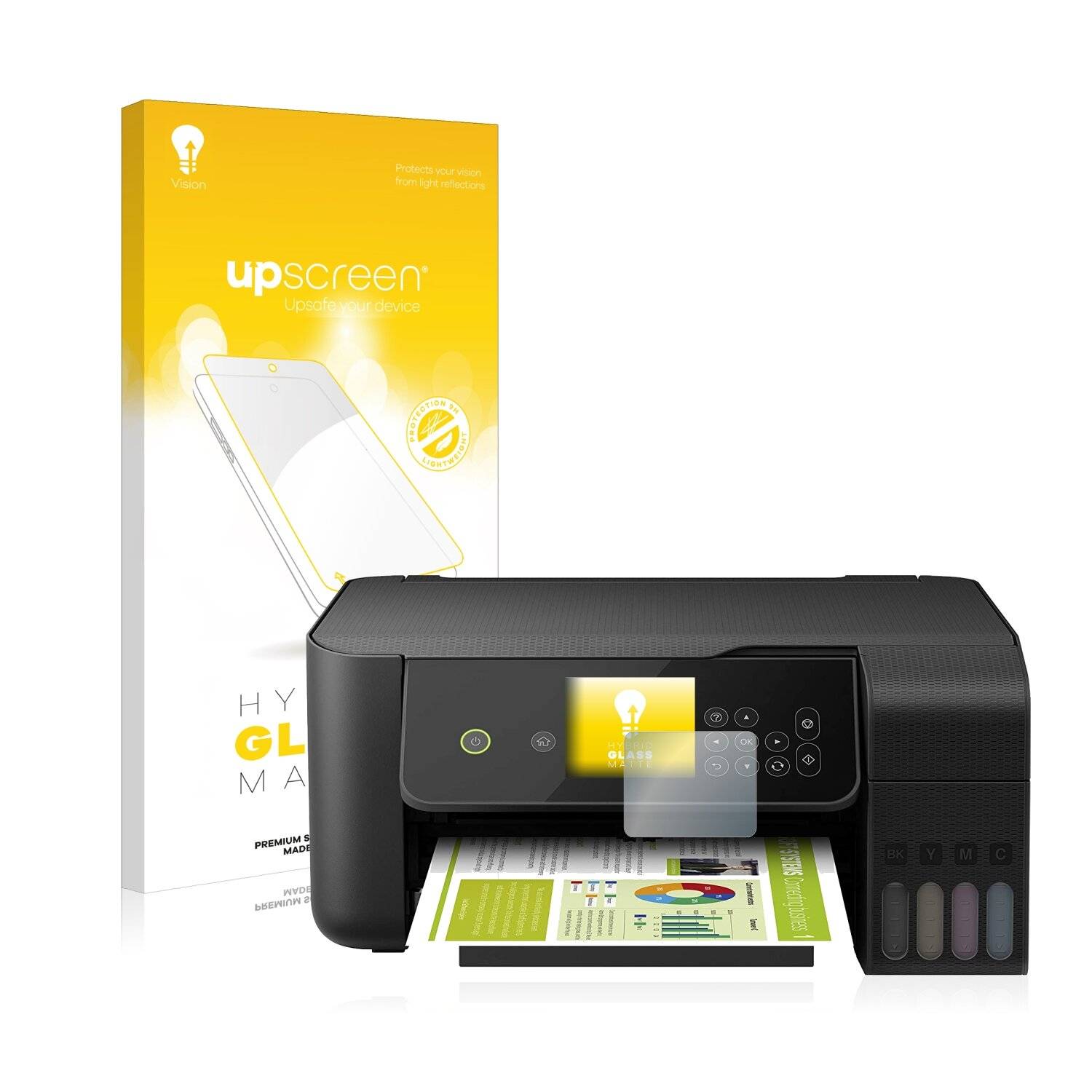 upscreen Hybrid Glass Matte Premium Schutzglas Folie für Epson EcoTank