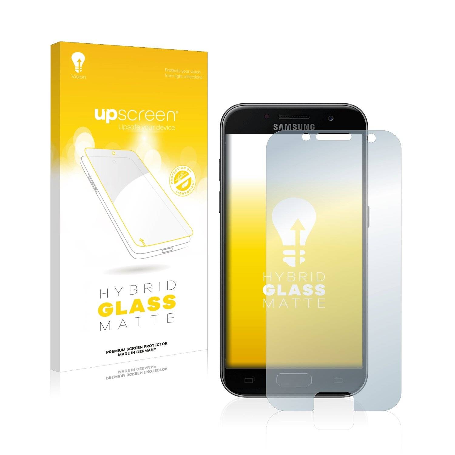 upscreen Flexible Panzerglasfolie für Samsung Galaxy A3 2017 Schutzglas 9H Hybridglas Matt Entspiegelt