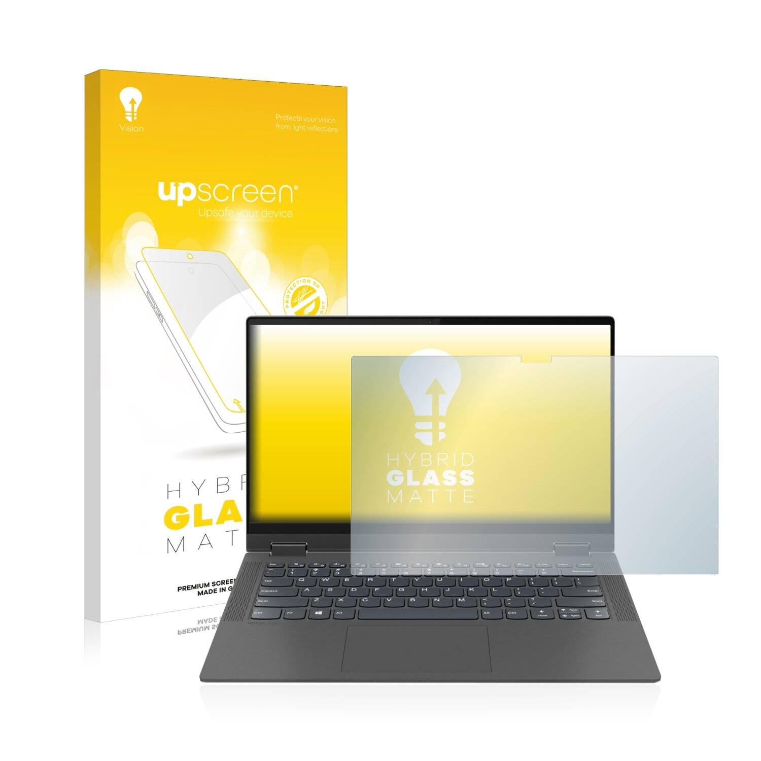 upscreen Hybrid Glass Matte Premium Schutzglas Folie für Lenovo IdeaPad Flex 5 14