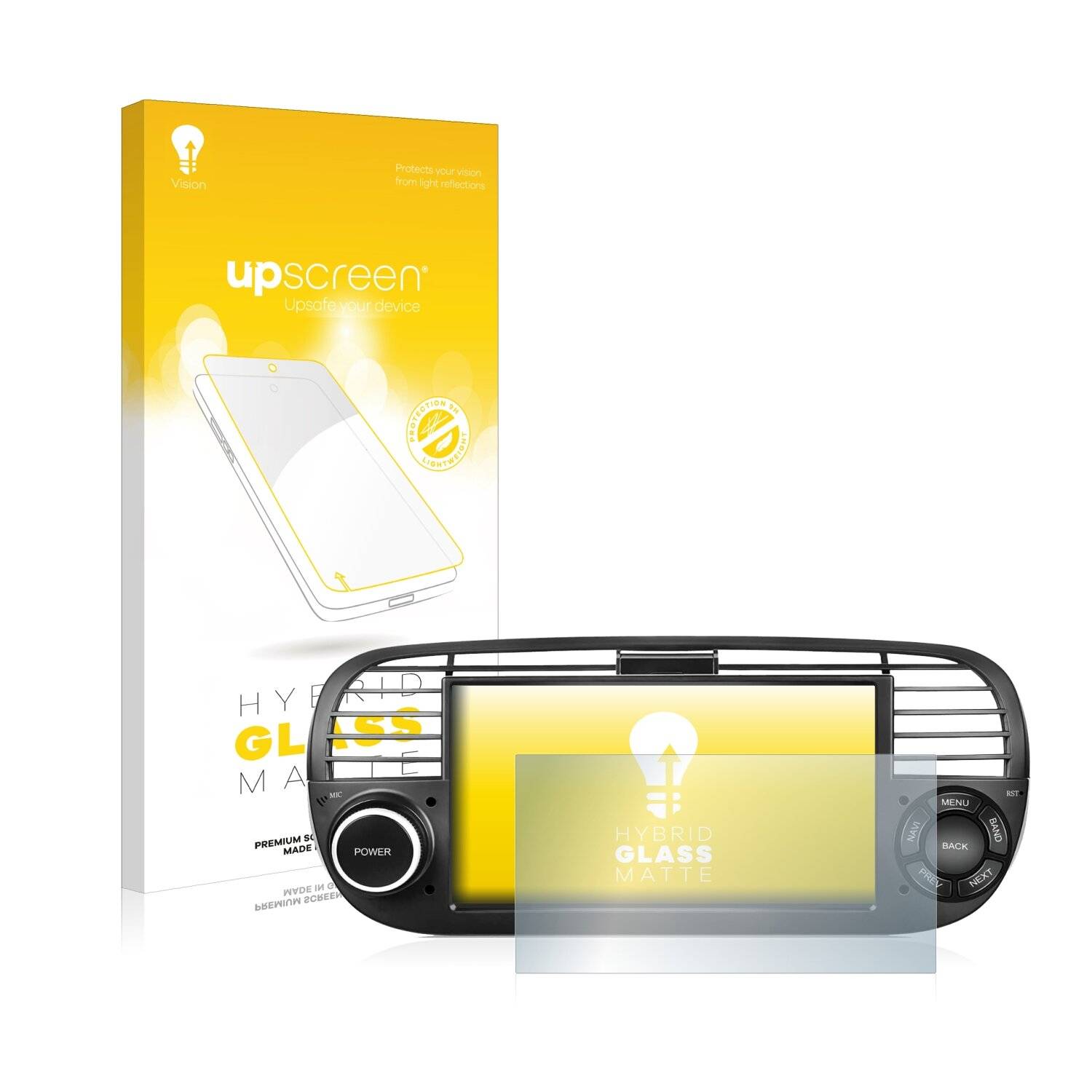 upscreen Hybrid Glass Matte Premium Schutzglas Folie für Fiat Hikity