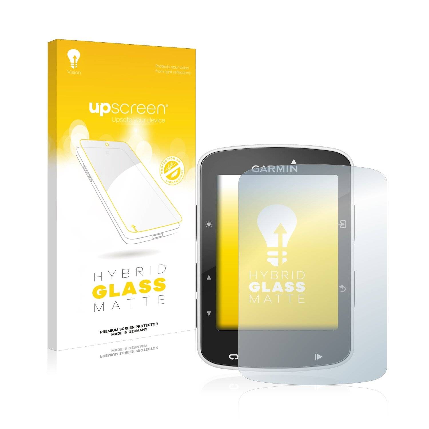upscreen Hybrid Glass Matte Premium Schutzglas Folie für Garmin Edge
