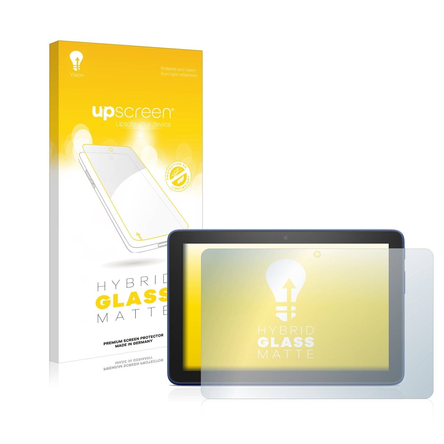 upscreen Hybrid Glass Matte Premium Schutzglas Folie für Amazon Fire HD 8 Plus
