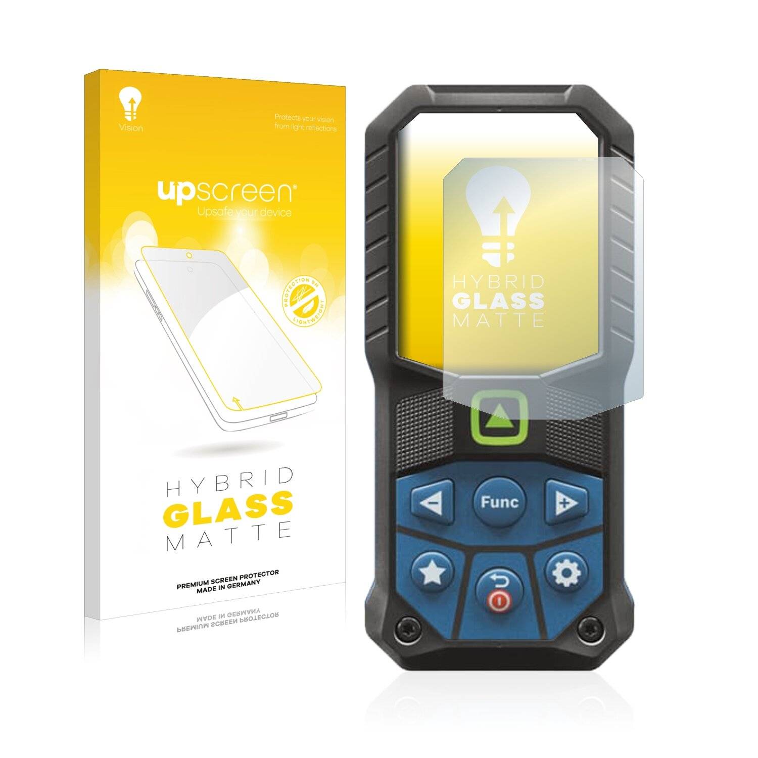 upscreen Hybrid Glass Matte Premium Schutzglas Folie für Bosch GLM 50-25
