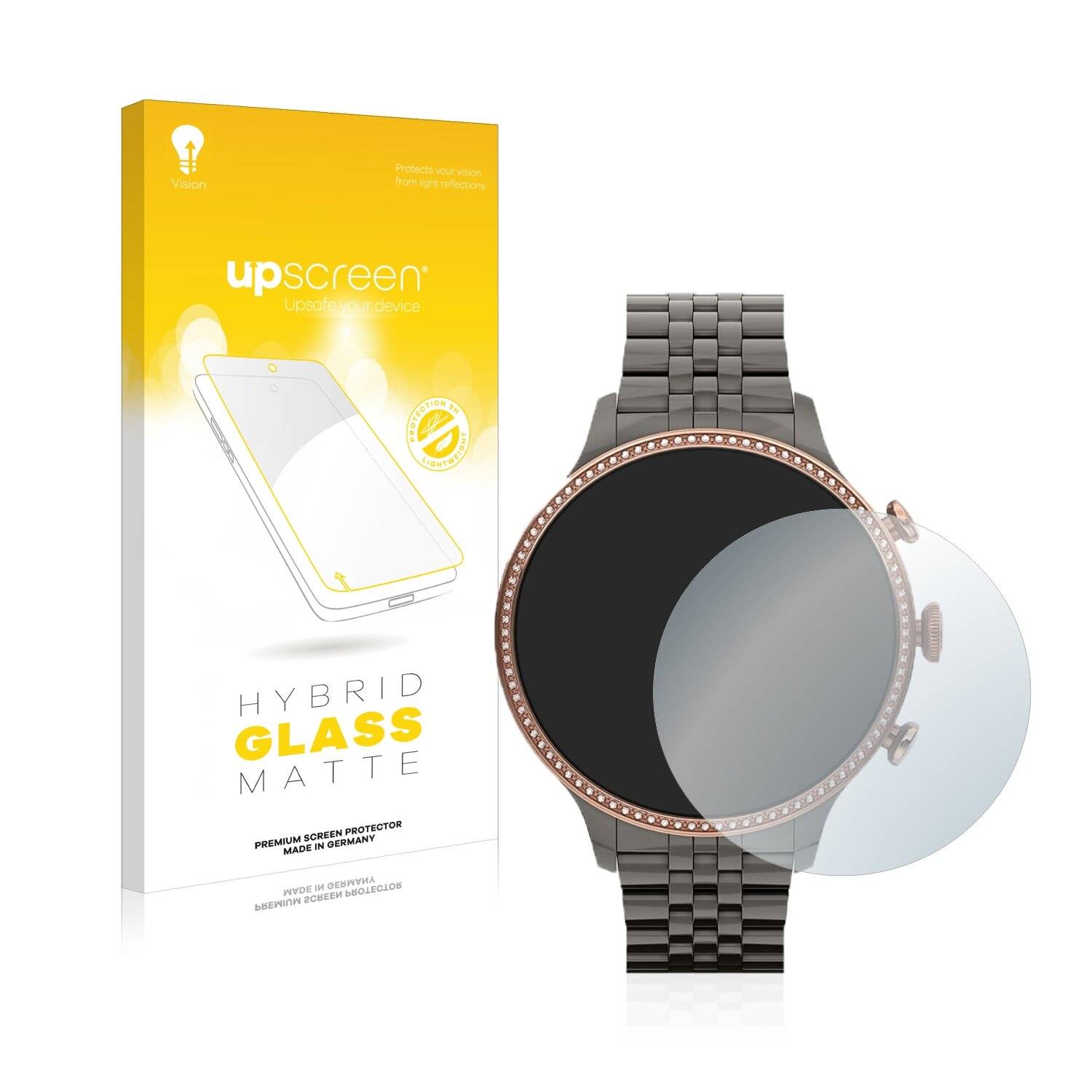 upscreen Hybrid Glass Matte Premium Schutzglas Folie für Fossil Gen 6