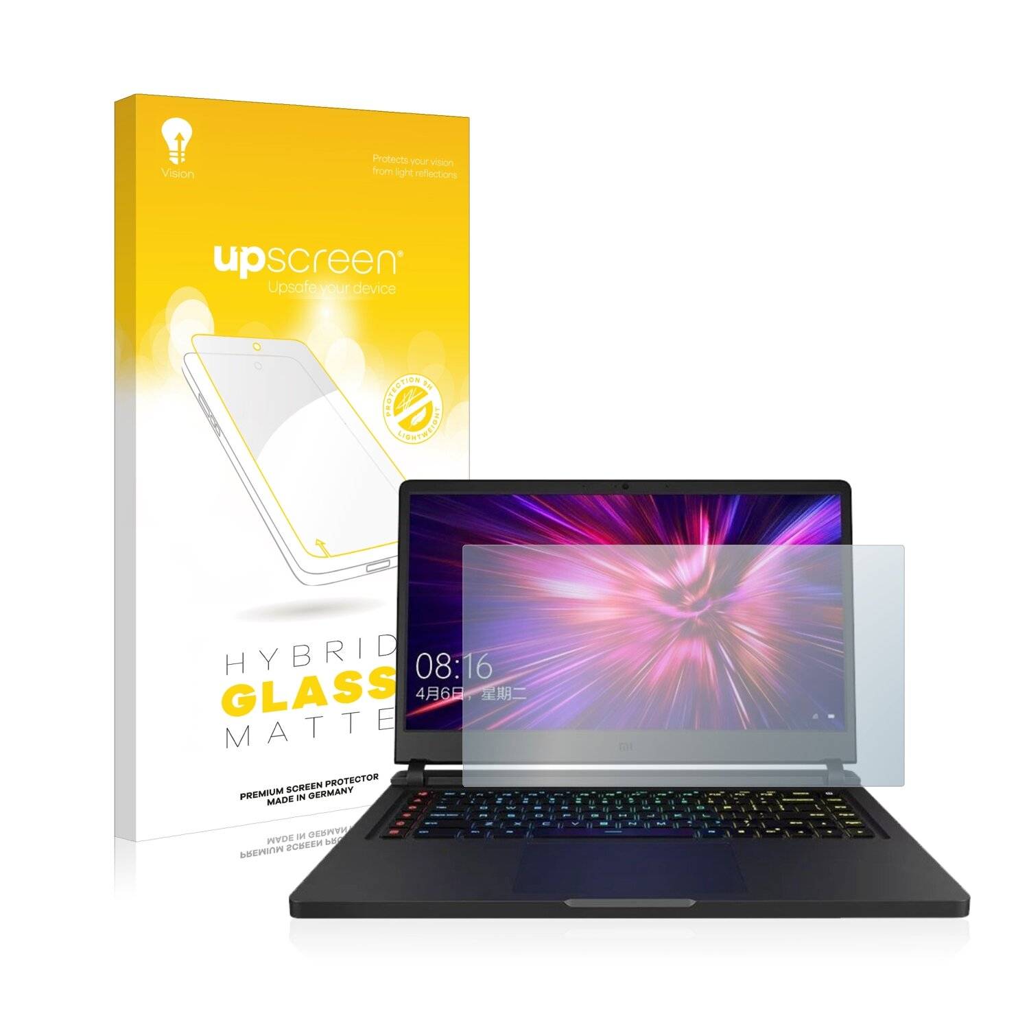 upscreen Hybrid Glass Matte Premium Schutzglas Folie für Xiaomi Mi Gaming Notebook