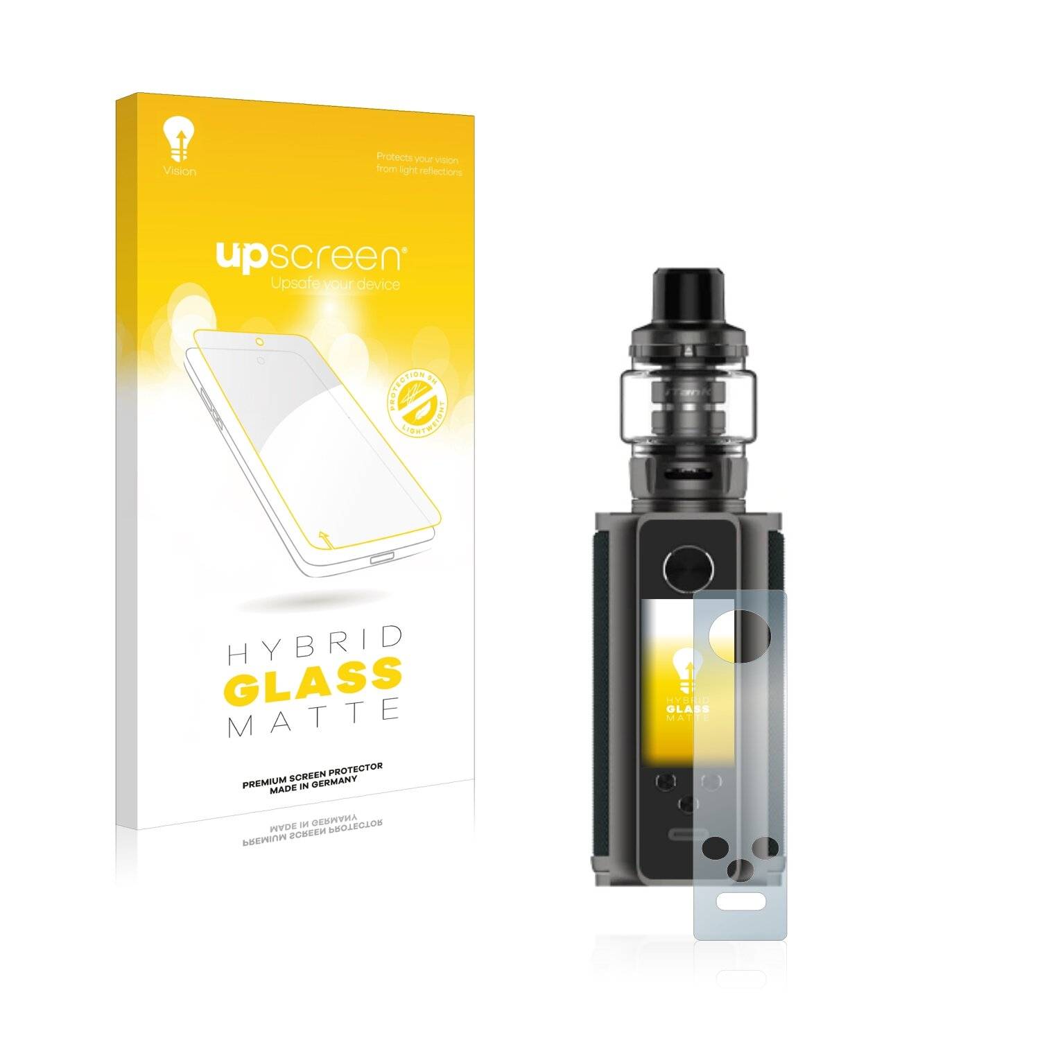 upscreen Hybrid Glass Matte Premium Schutzglas Folie für Vaporesso Target 200