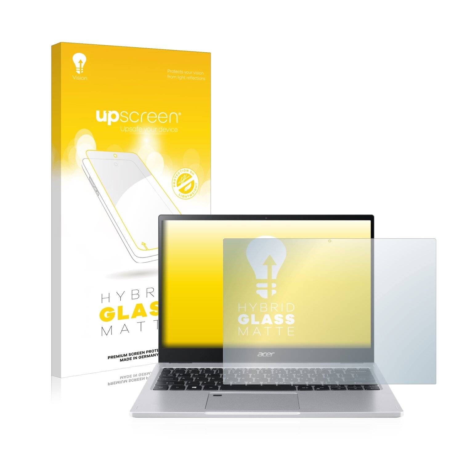 upscreen Hybrid Glass Matte Premium Schutzglas Folie für Acer Spin 3