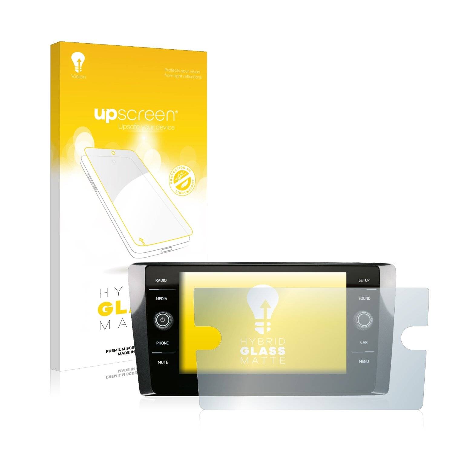 upscreen Hybrid Glass Matte Premium Schutzglas Folie für Volkswagen T-Cross 2020 Discover