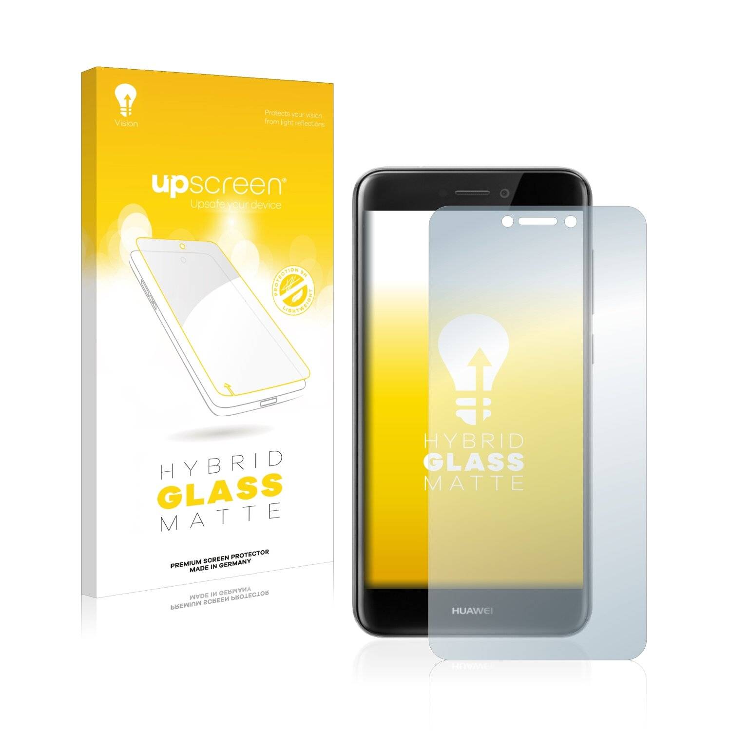 upscreen Flexible Panzerglasfolie für Huawei P8 Lite 2017 Schutzglas 9H Hybridglas Matt Entspiegelt