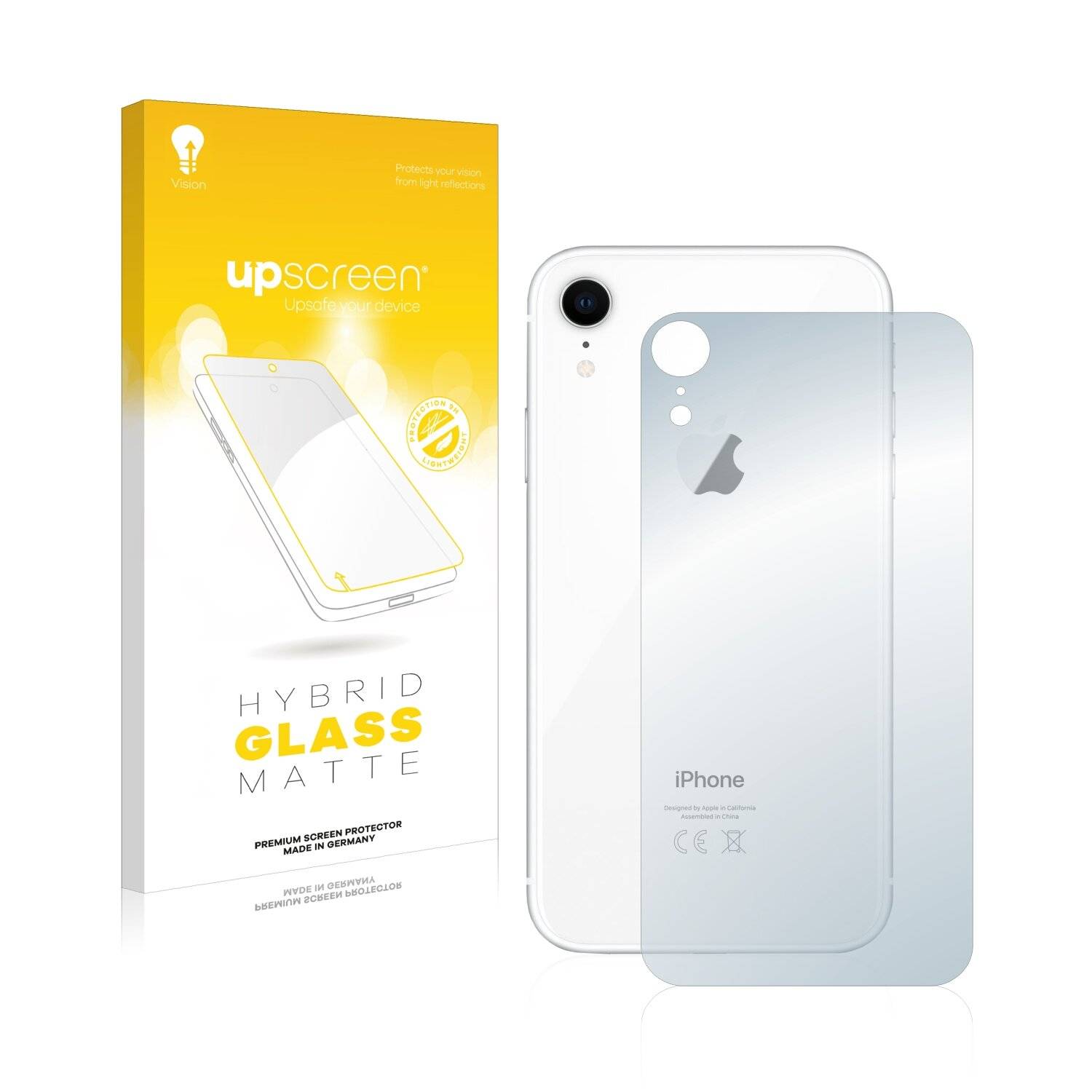 upscreen Flexible Schutz Glas Folie für Apple iPhone XR (Rückseite) Schutzglas 9H Hybridglas Matt Entspiegelt