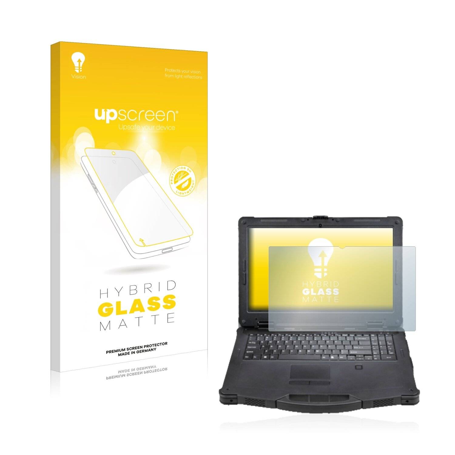 upscreen Hybrid Glass Matte Premium Schutzglas Folie für Werock Rockbook X550