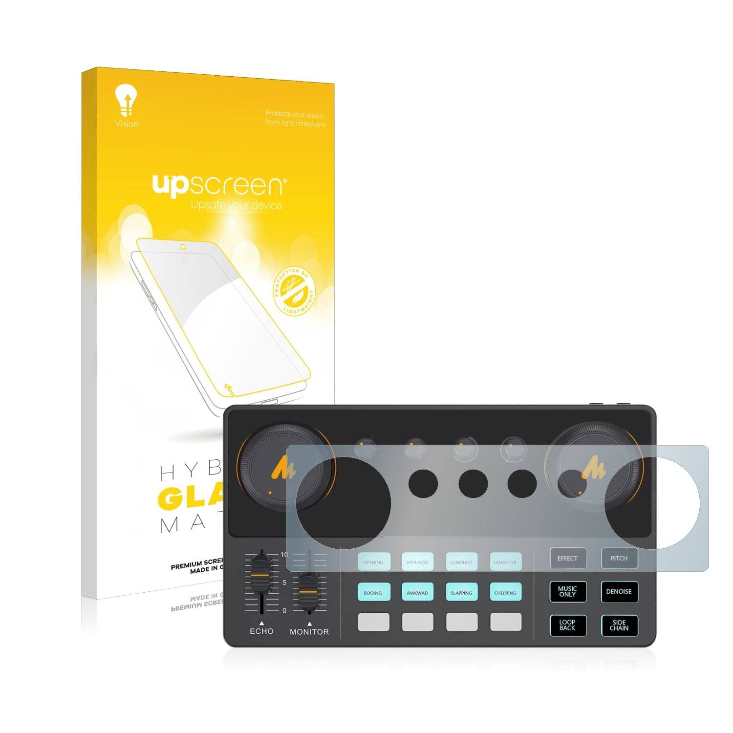 upscreen Hybrid Glass Matte Premium Schutzglas Folie für Maono DJ Controller