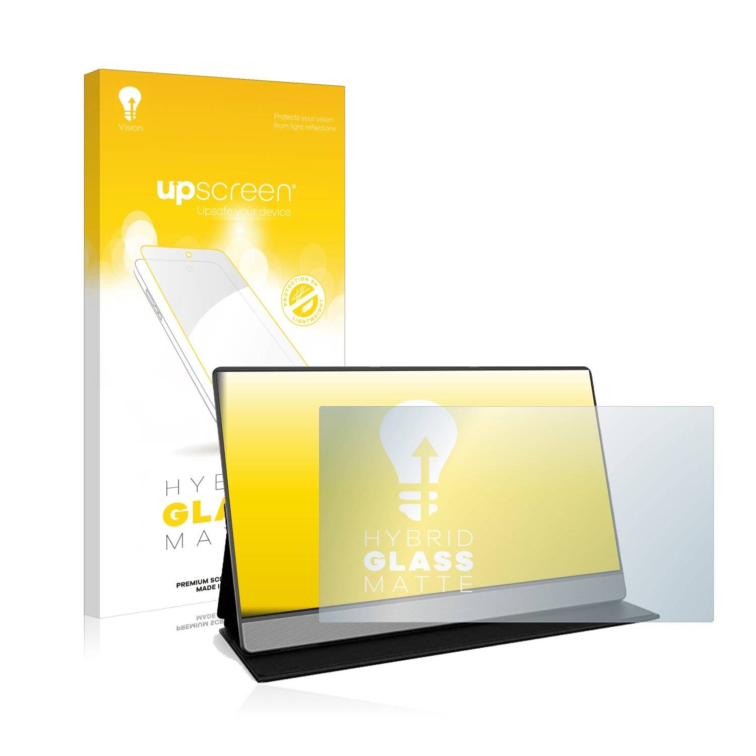 upscreen Hybrid Glass Matte Premium Schutzglas Folie für Koorui 15B1 Tragbarer Monitor