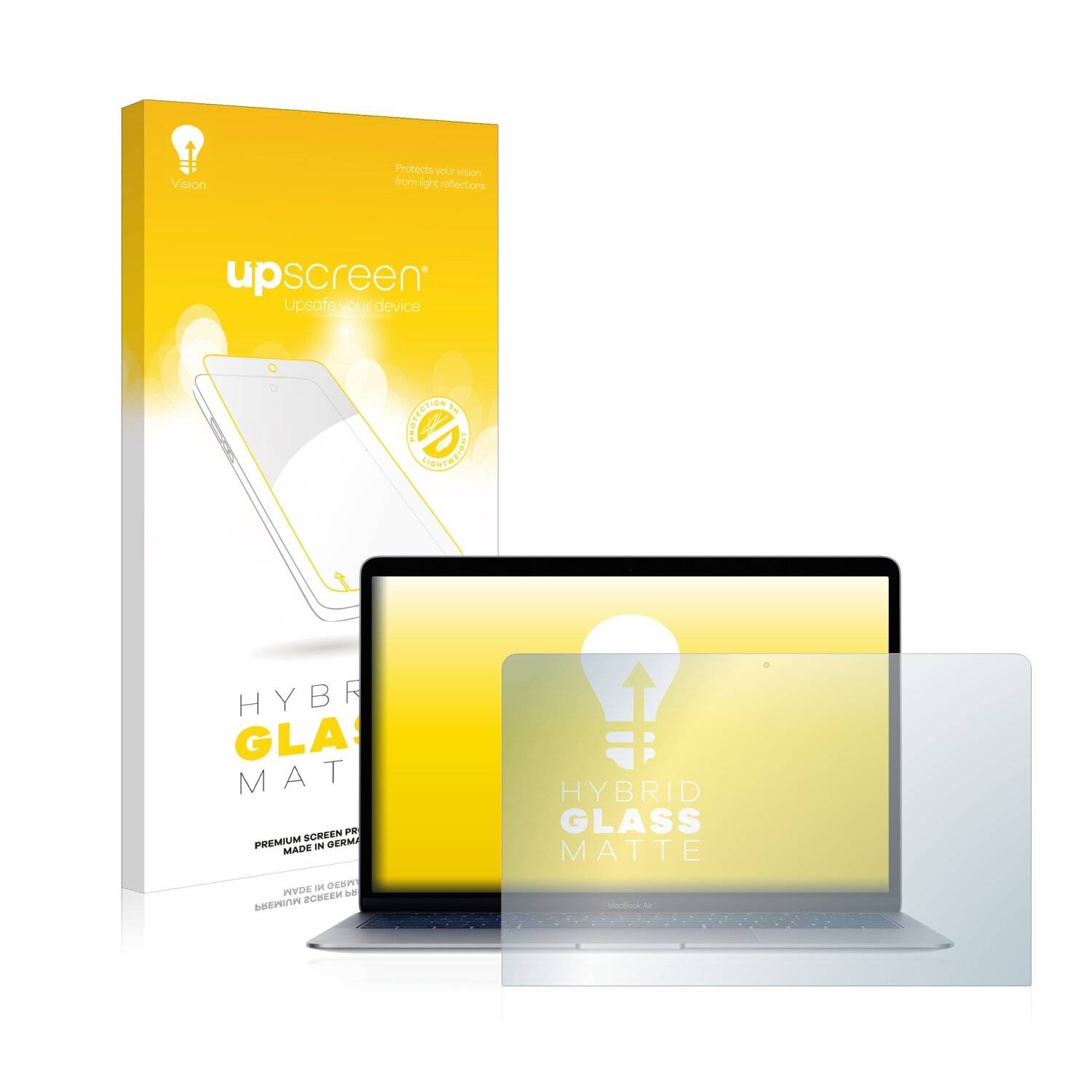 upscreen Hybrid Glass Matte Premium Schutzglas Folie für Apple MacBook Air 13