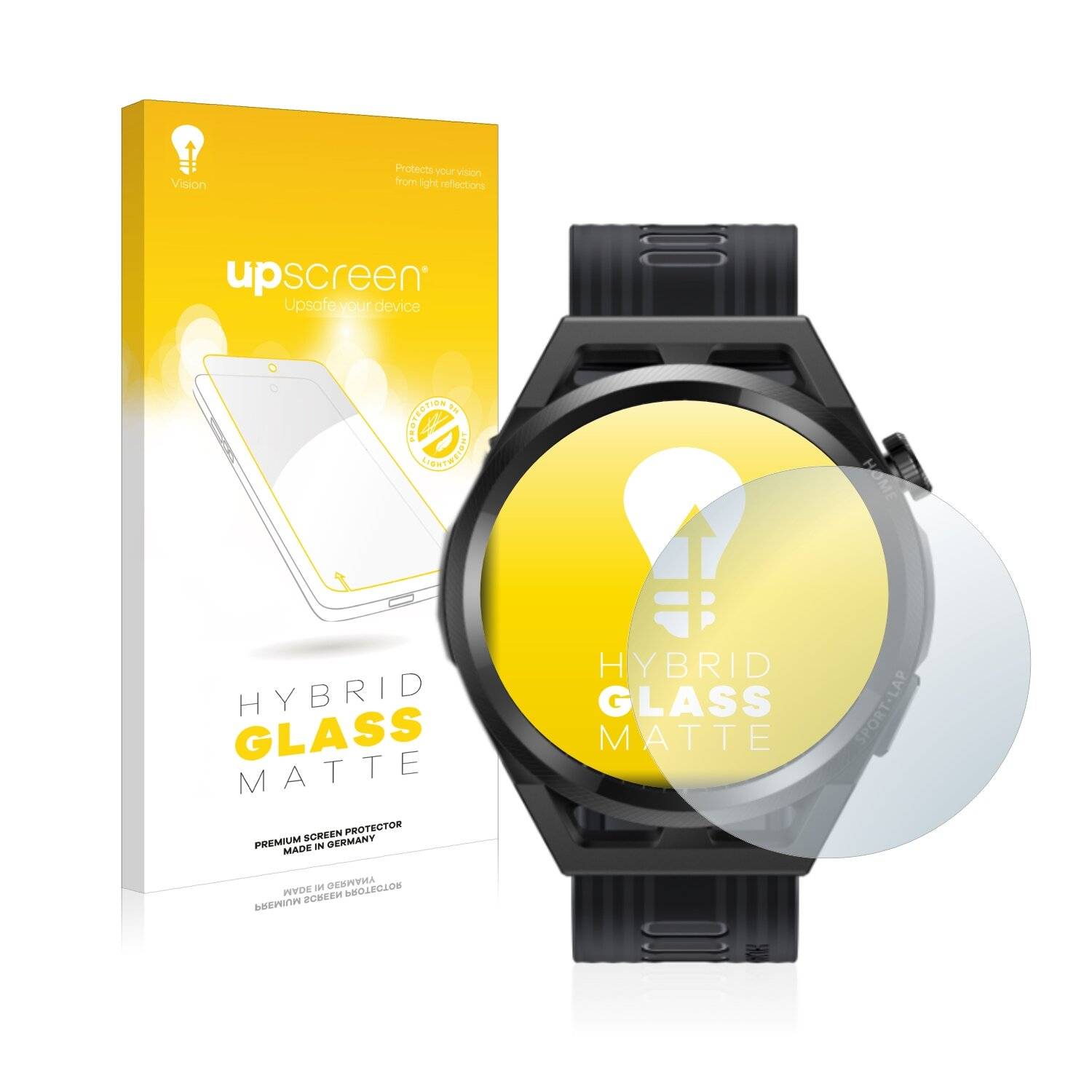 upscreen Hybrid Glass Matte Premium Schutzglas Folie für Huawei Watch GT