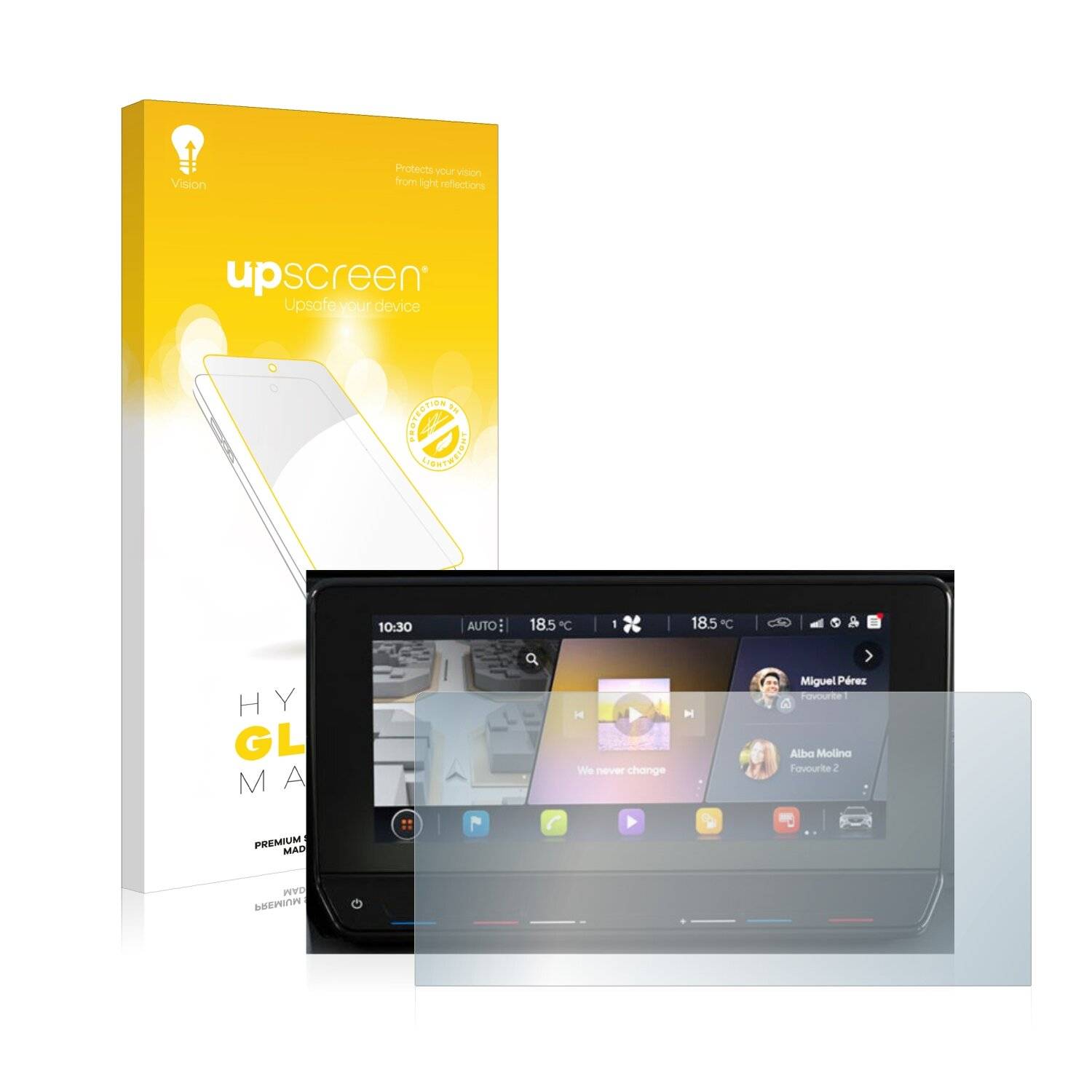 upscreen Hybrid Glass Matte Premium Schutzglas Folie für Cupra Formentor 2020-2022