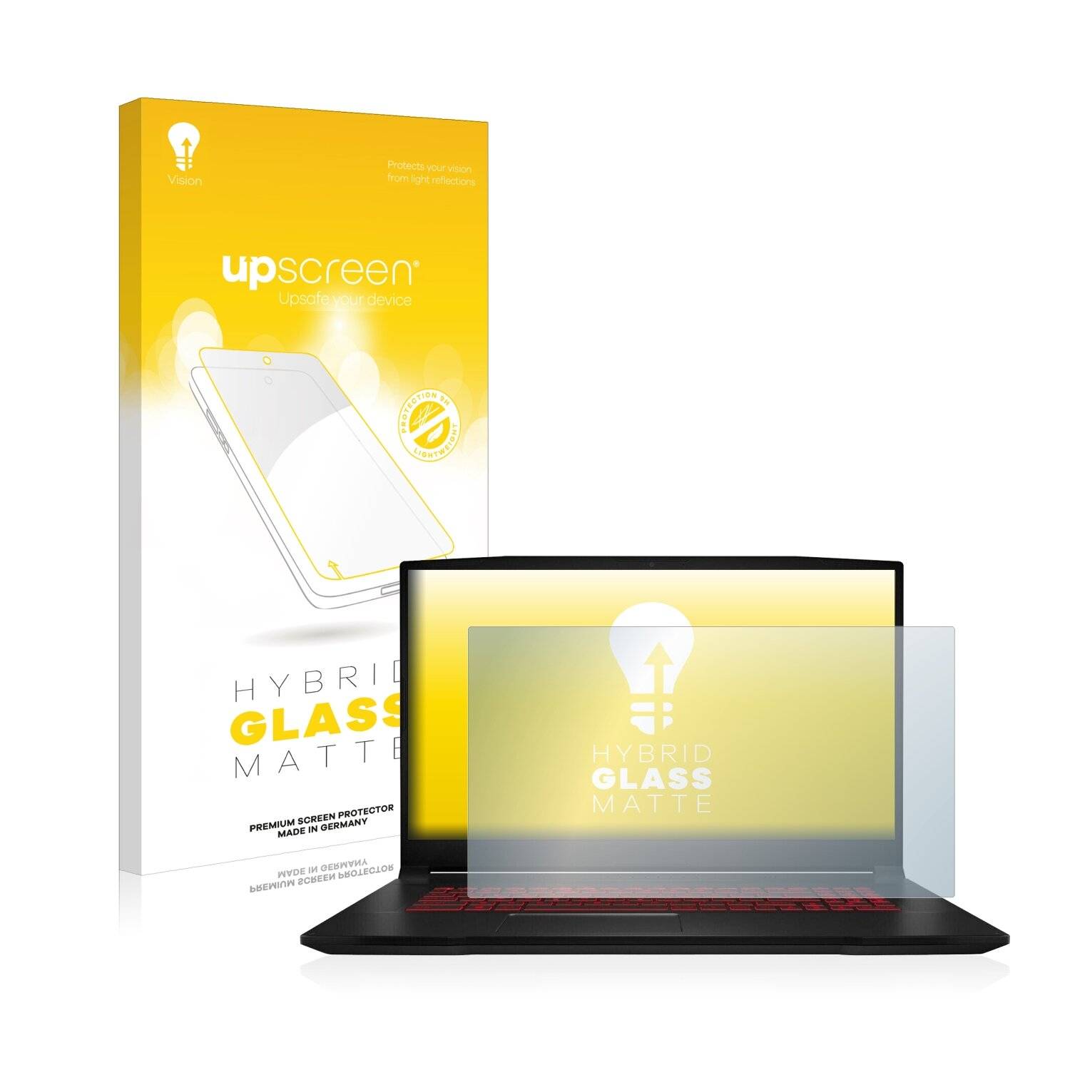 upscreen Hybrid Glass Matte Premium Schutzglas Folie für MSI Katana