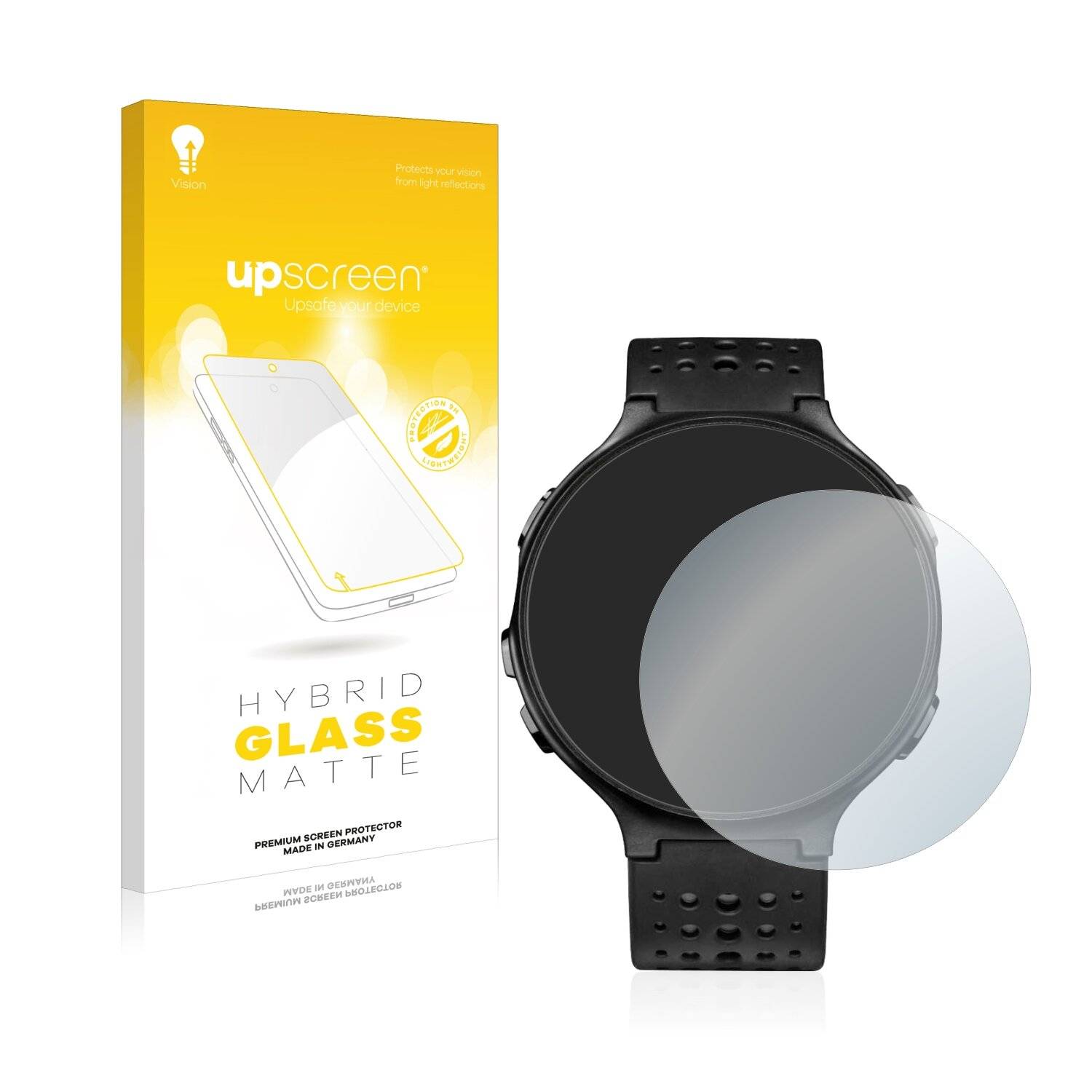 upscreen Hybrid Glass Matte Premium Schutzglas Folie für Garmin Forerunner