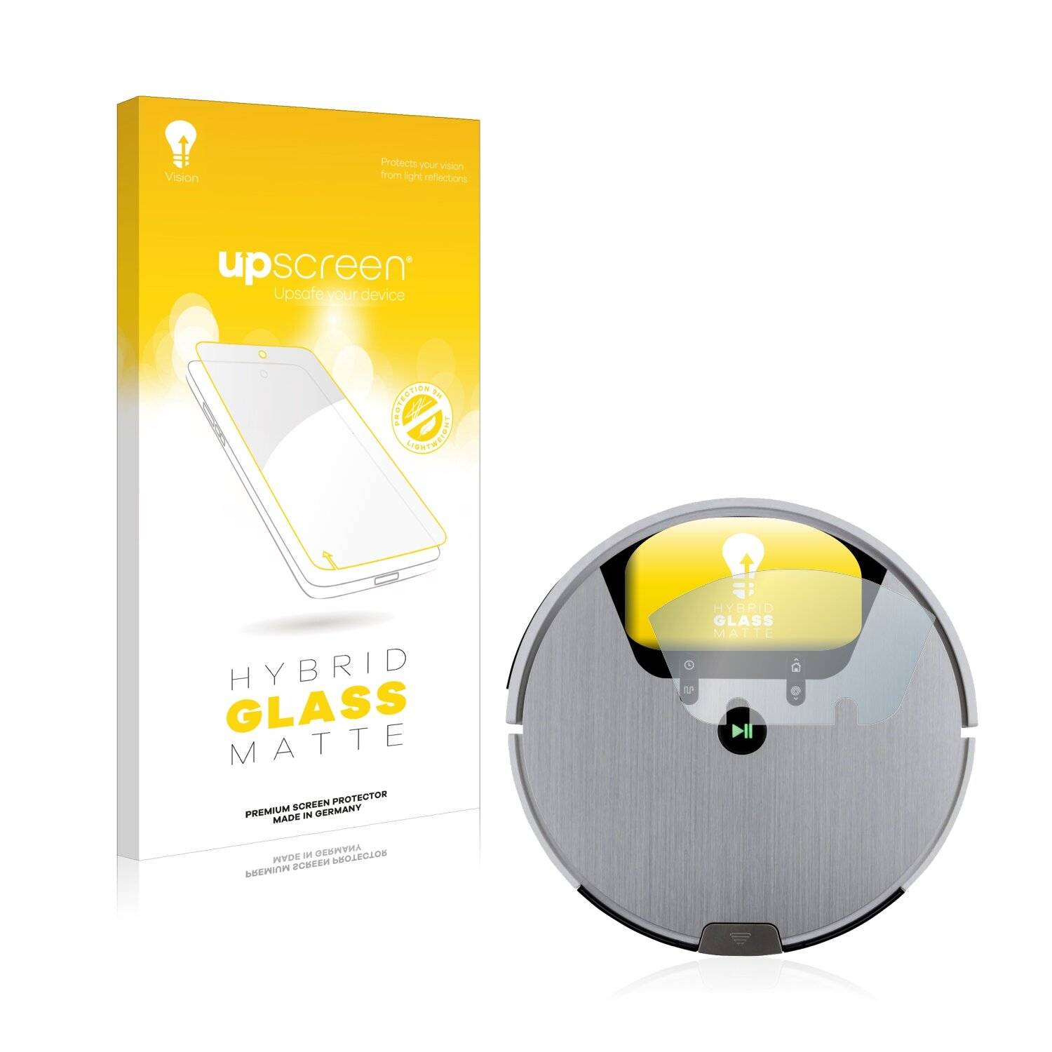 upscreen Hybrid Glass Matte Premium Schutzglas Folie für Silvercrest Saugroboter