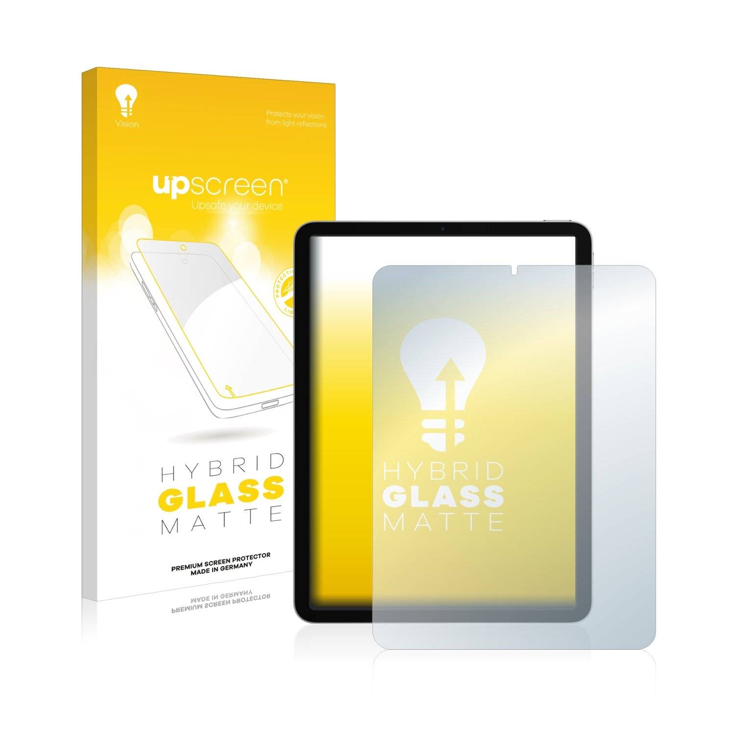 upscreen Hybrid Glass Matte Premium Schutzglas Folie für Apple iPad Air 4 WiFi Cellular 2020