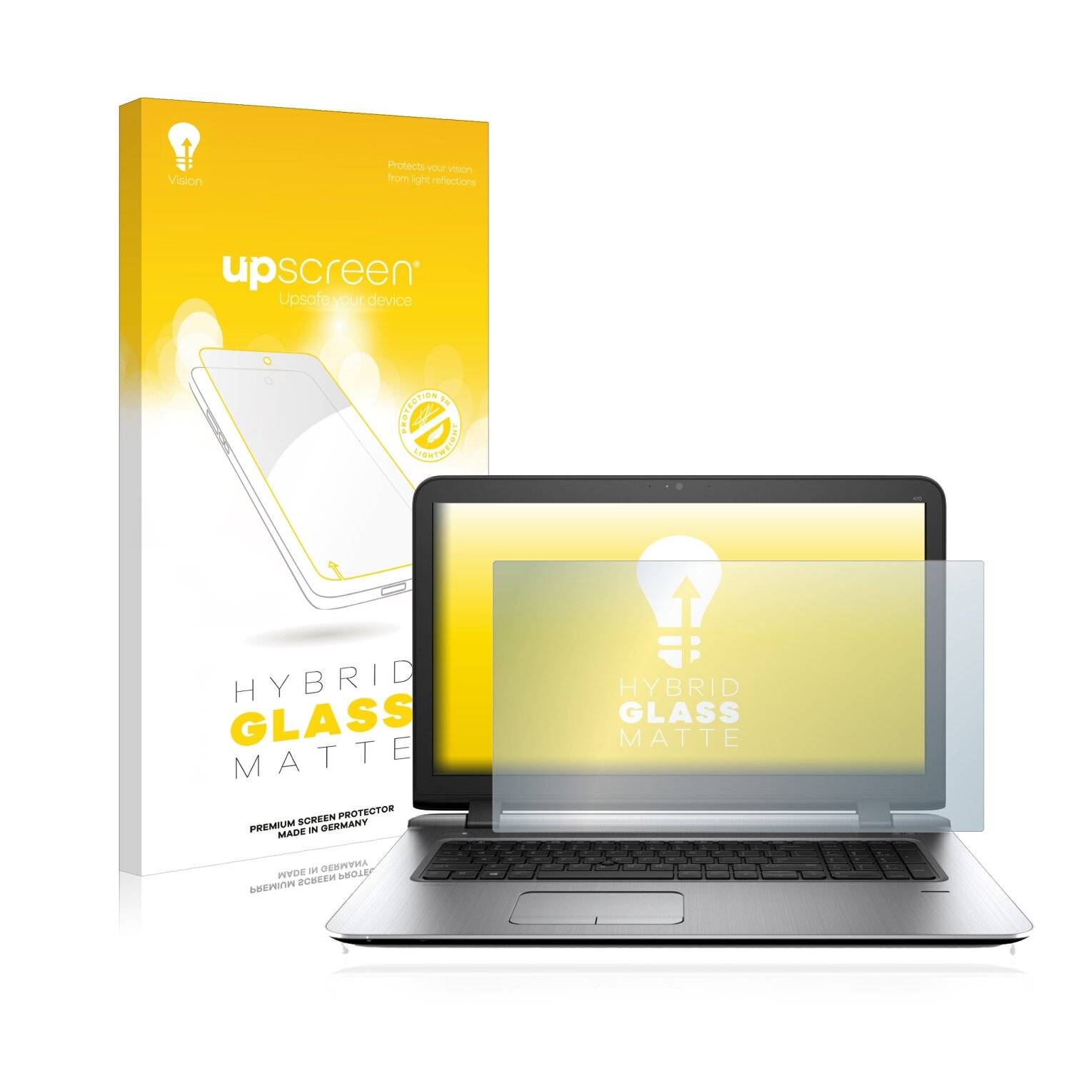 upscreen Hybrid Glass Matte Premium Schutzglas Folie für HP ProBook 470