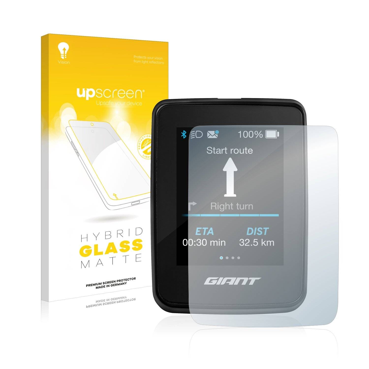 upscreen Flexible Schutz Glas Folie für Giant Ride Dash Evo SG Schutzglas 9H Hybridglas Matt Entspiegelt