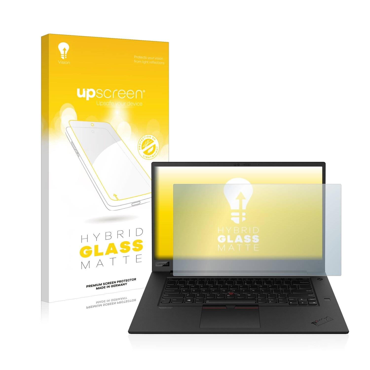 upscreen Hybrid Glass Matte Premium Schutzglas Folie für Lenovo ThinkPad P1 Gen