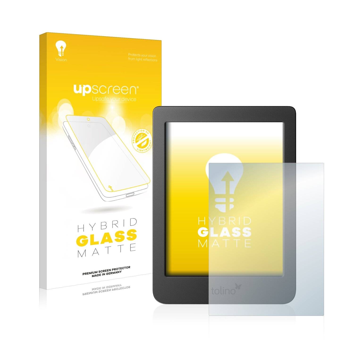 upscreen Hybrid Glass Matte Premium Schutzglas Folie für Tolino Page