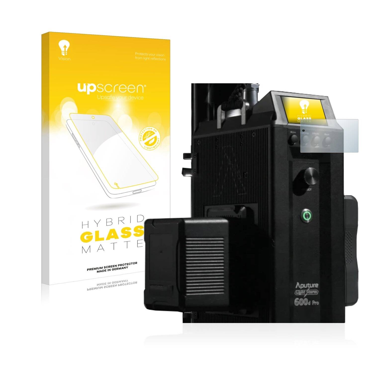 upscreen Hybrid Glass Matte Premium Schutzglas Folie für Aputure LS