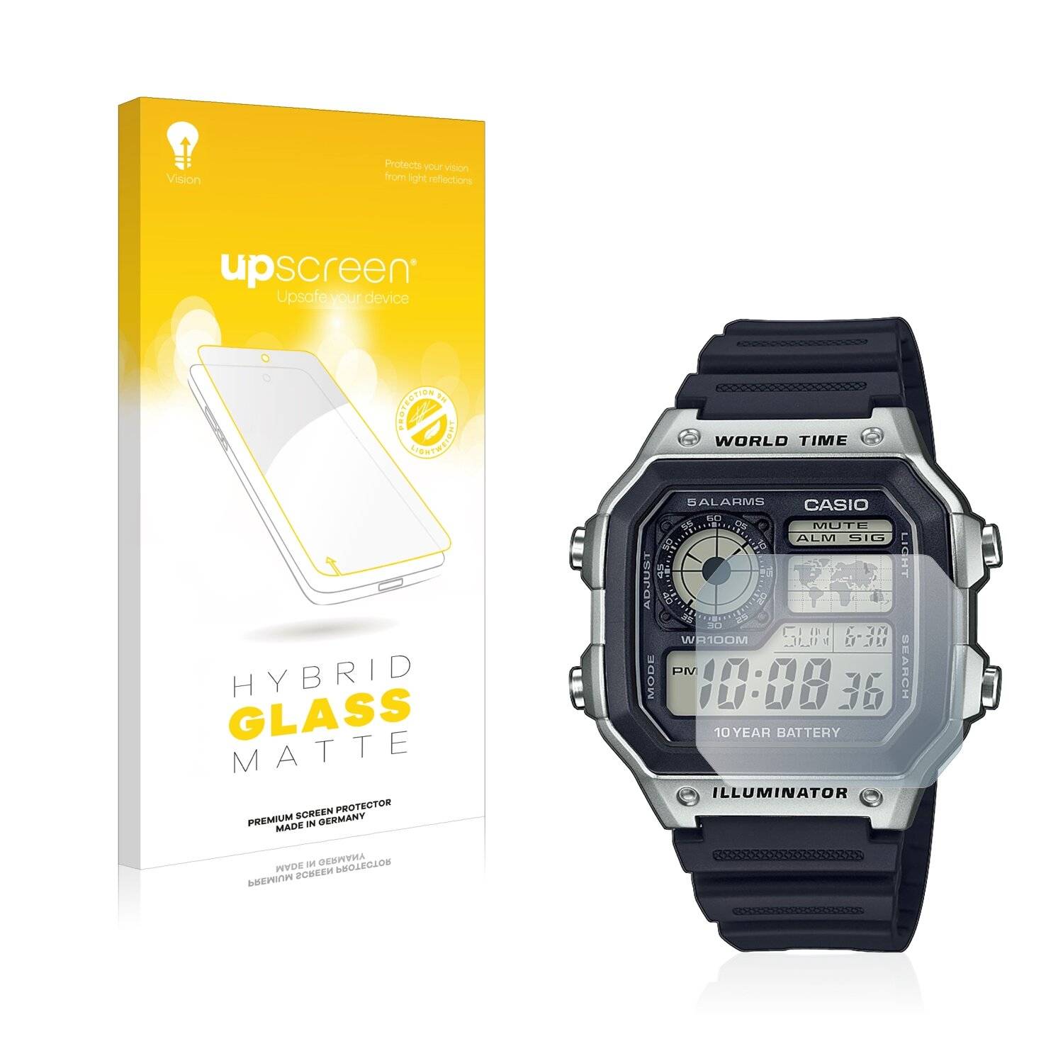 upscreen Hybrid Glass Matte Premium Schutzglas Folie für Casio