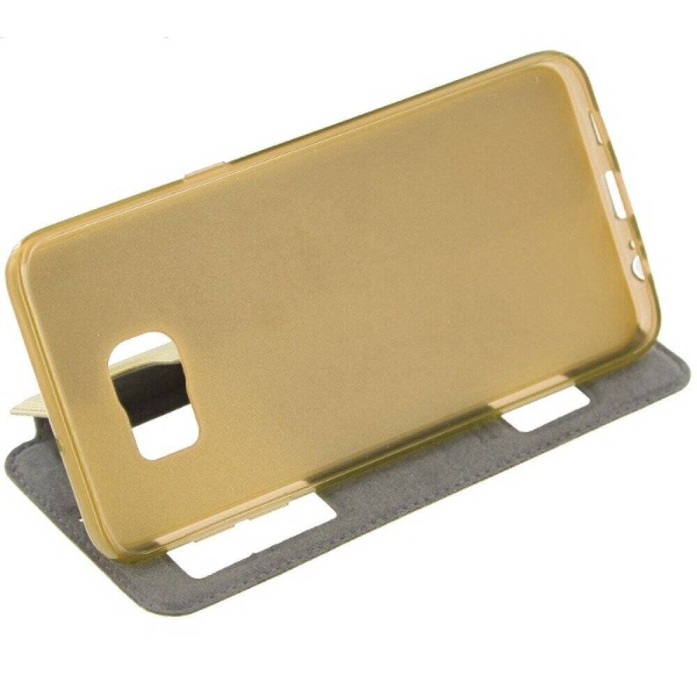 Flip Case Handyhülle für Samsung Galaxy S6 Edge Plus Gold