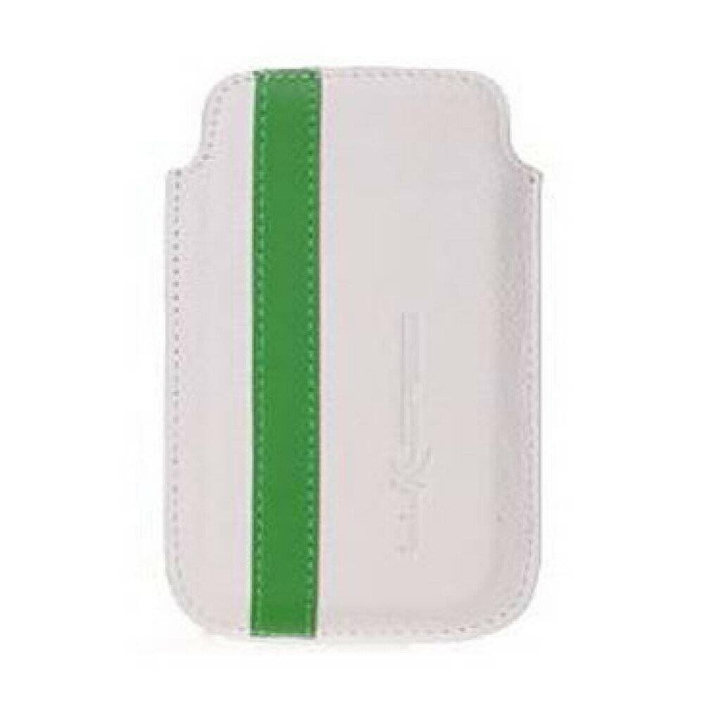 Hülle für iPhone 4 4s Weiß mit Grünem Streifen Handy Tasche Schutz