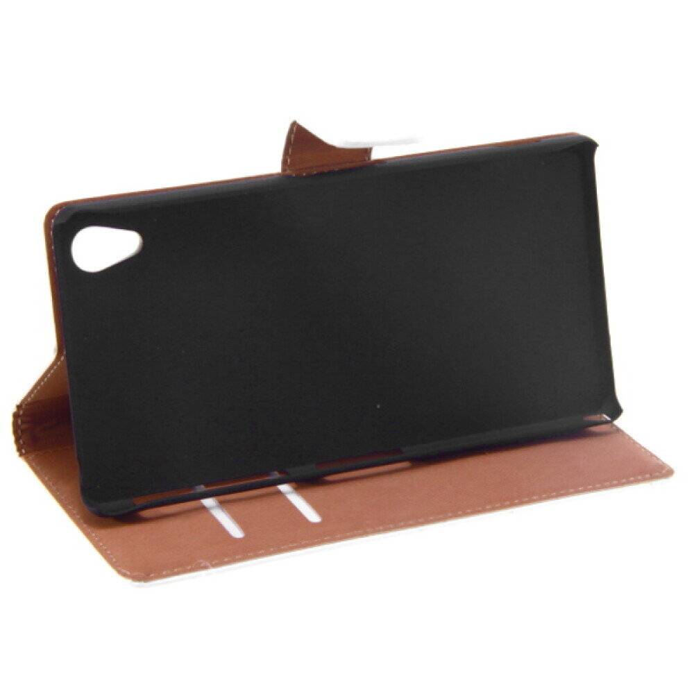 Book Case Handyhülle für Sony Xperia Z2 Weiß Lederhülle Schutz Cover