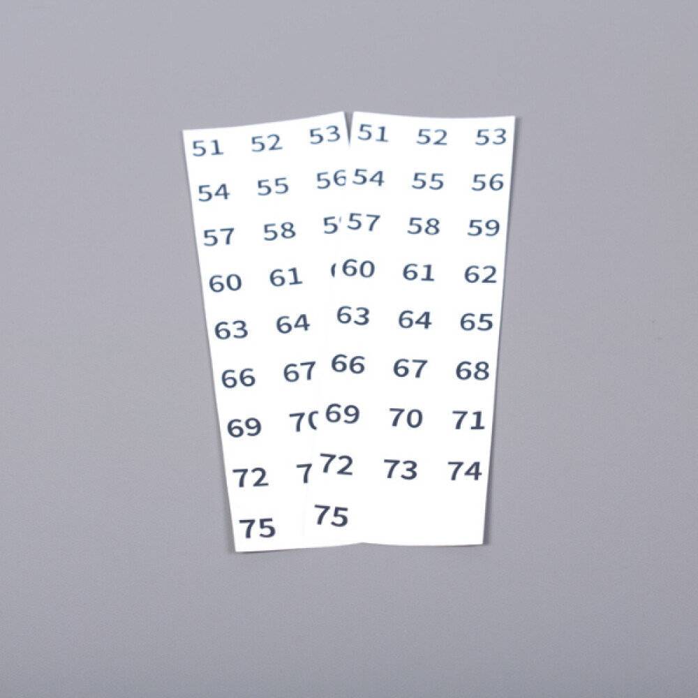 Original Aufklebernummern ESD Kunststoffschale 2x 51-75 CFT-61669