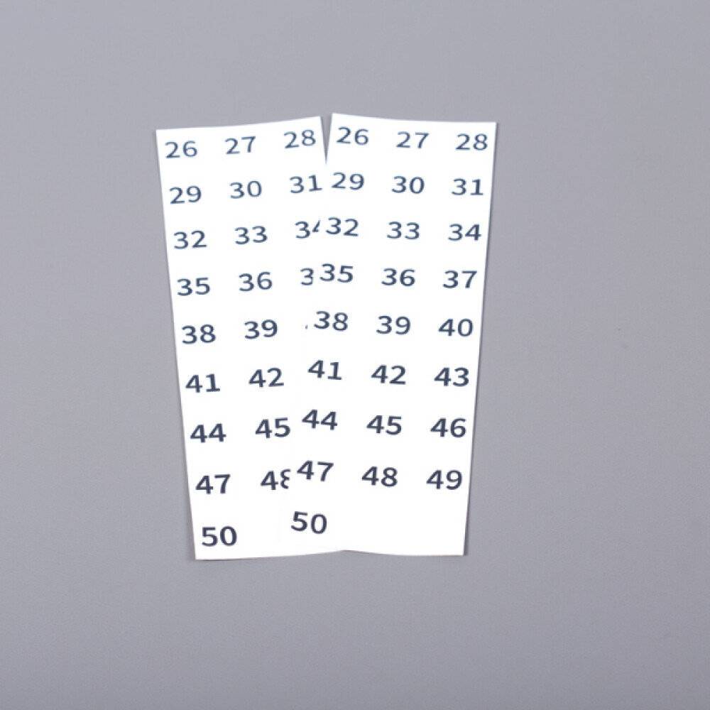 Original Aufklebernummern für ESD-Kunststoffschale 2x 26-50 CFT-61638
