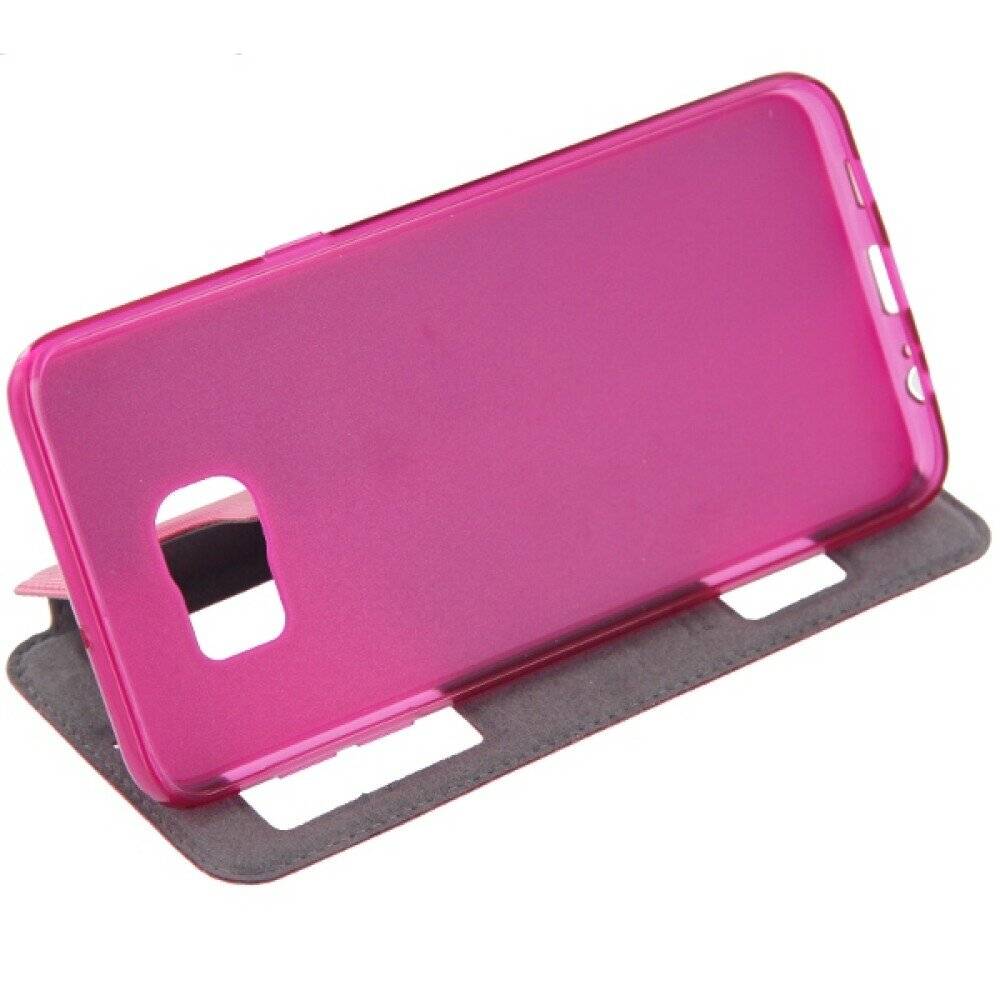 Flip Case Handyhülle für Samsung Galaxy S6 Edge Plus Pink Schutz Tasche