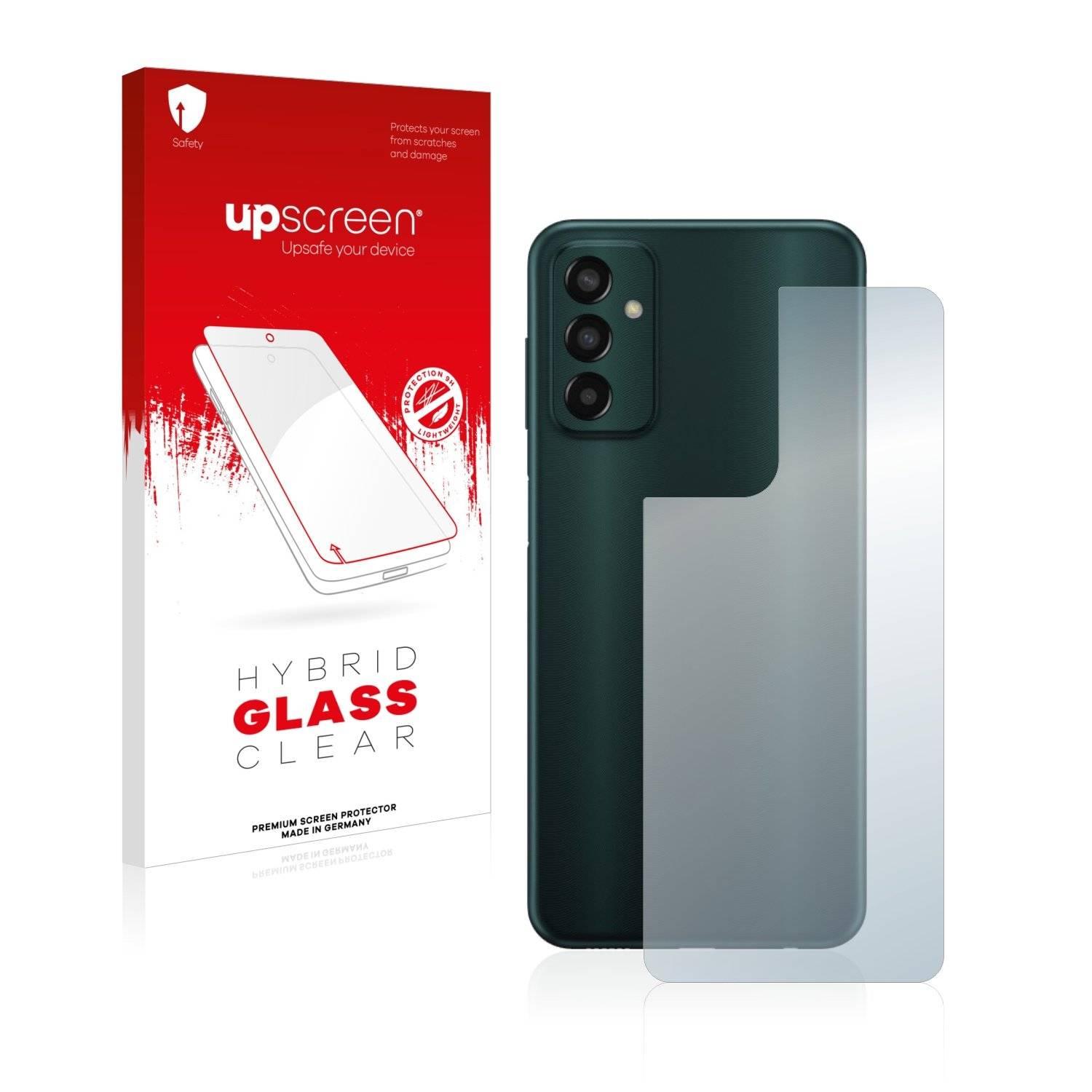 upscreen Flexible Panzerglasfolie für Samsung Galaxy M13 (Rückseite) Schutzglas 9H Hybridglas Klar