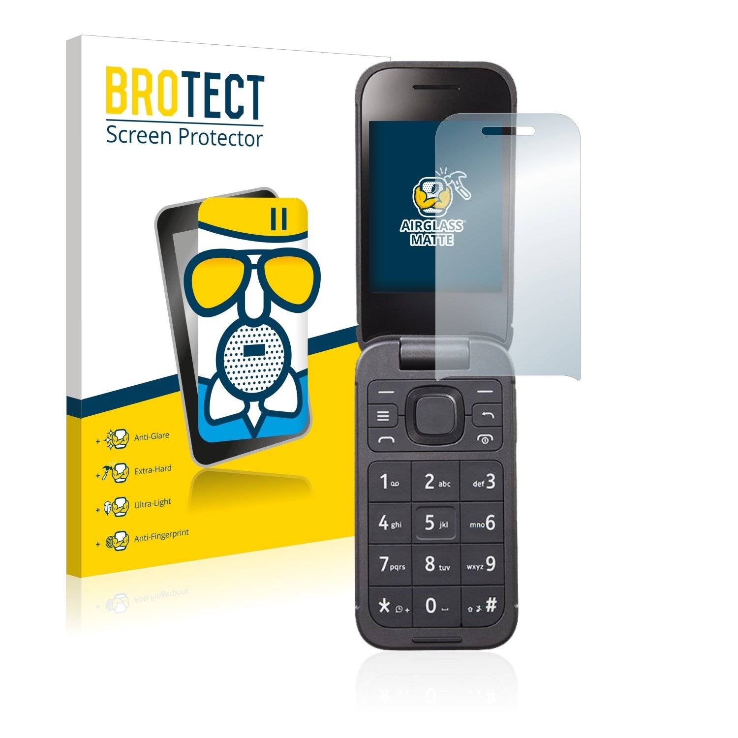 BROTECT AirGlass Flexible Schutz Glas Folie für Nokia 2760 Flip Matt Entspiegelt