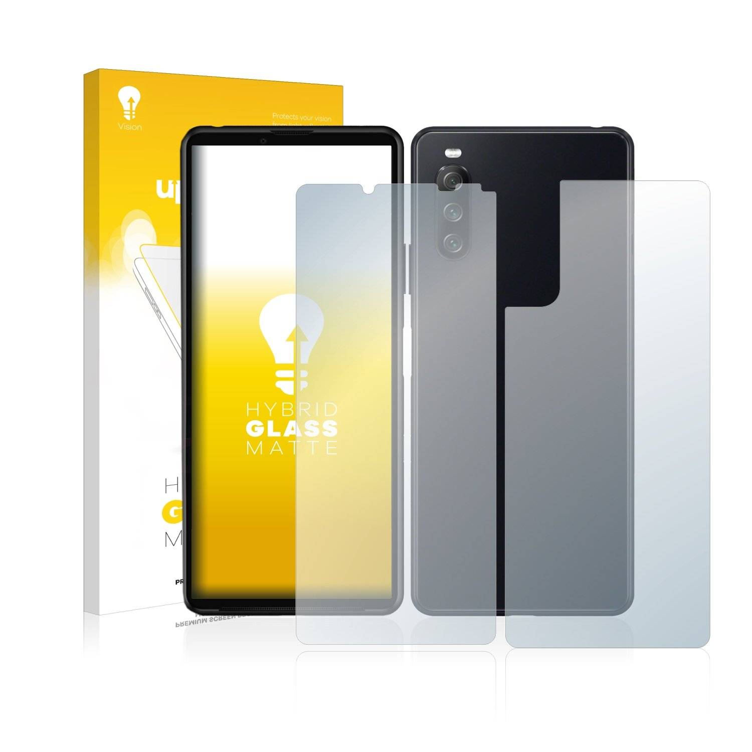 upscreen Hybrid Glas Matt Schutz-Folie für Sony Xperia 10 III (Display+Rückseite)