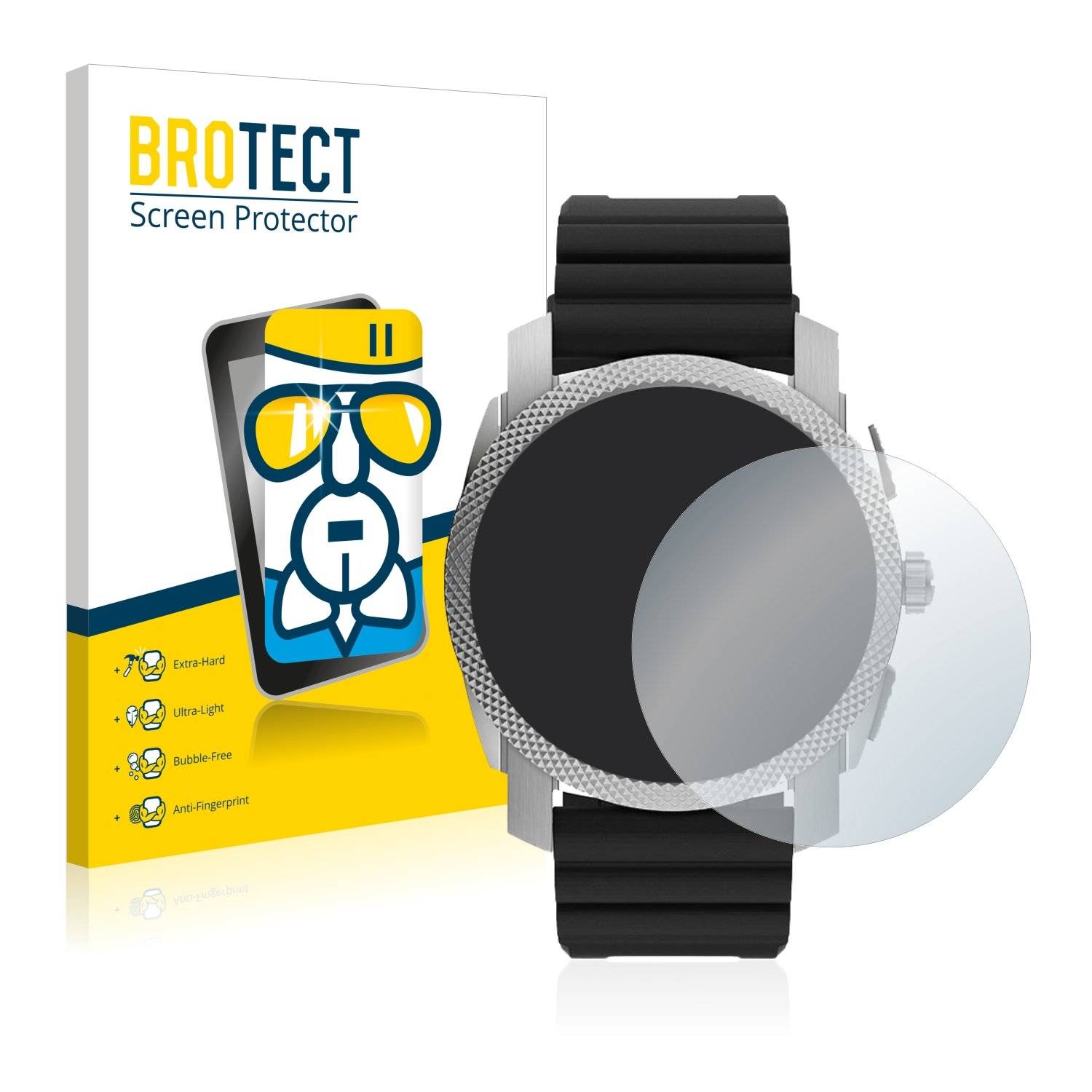 BROTECT AirGlass Flexible Schutz Glas Folie für Fossil Gen 6 Hybrid Machine (45mm) Klar Transparent