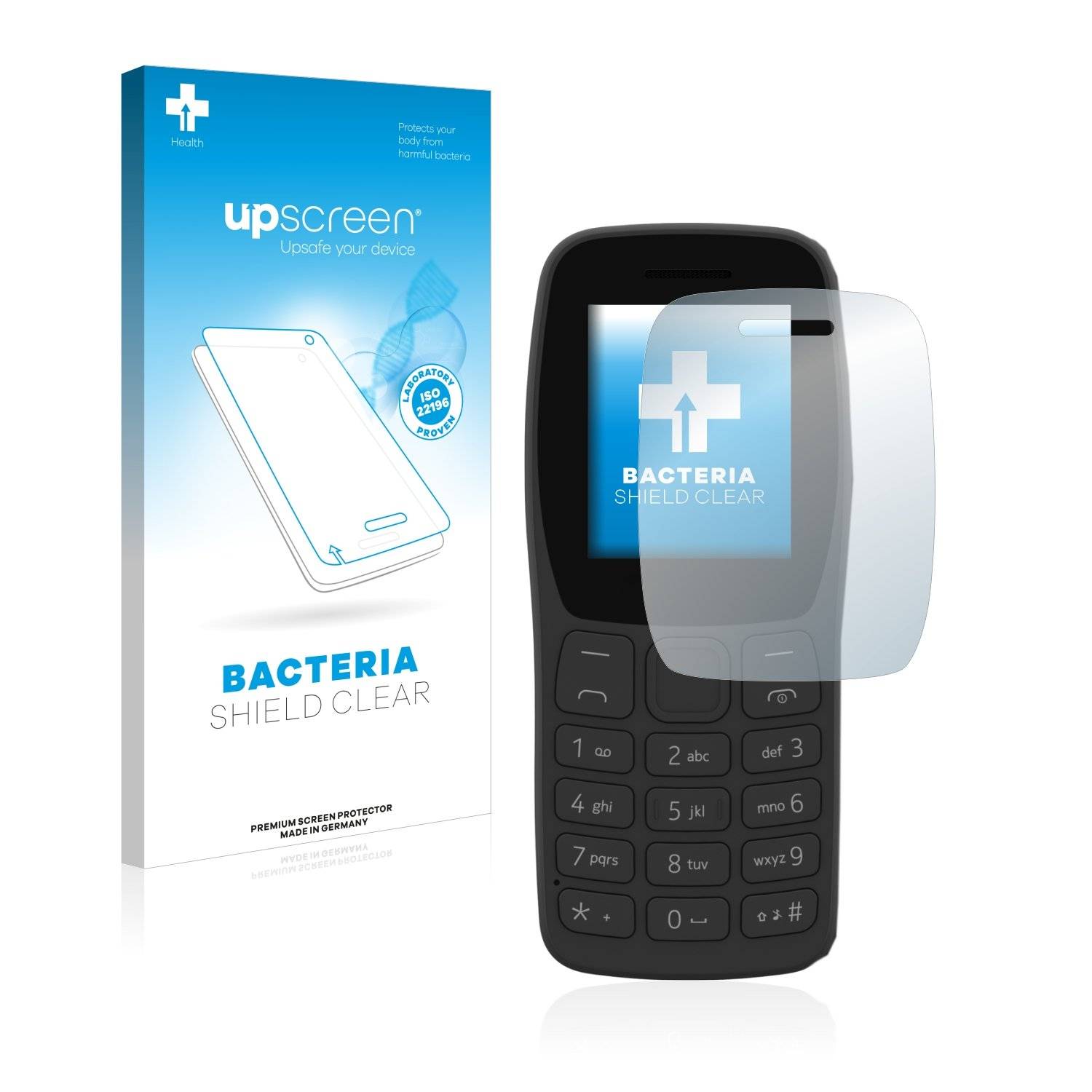 upscreen Schutzfolie für Nokia 105 2022 Antibakterielle Folie Klar Anti-Kratzer